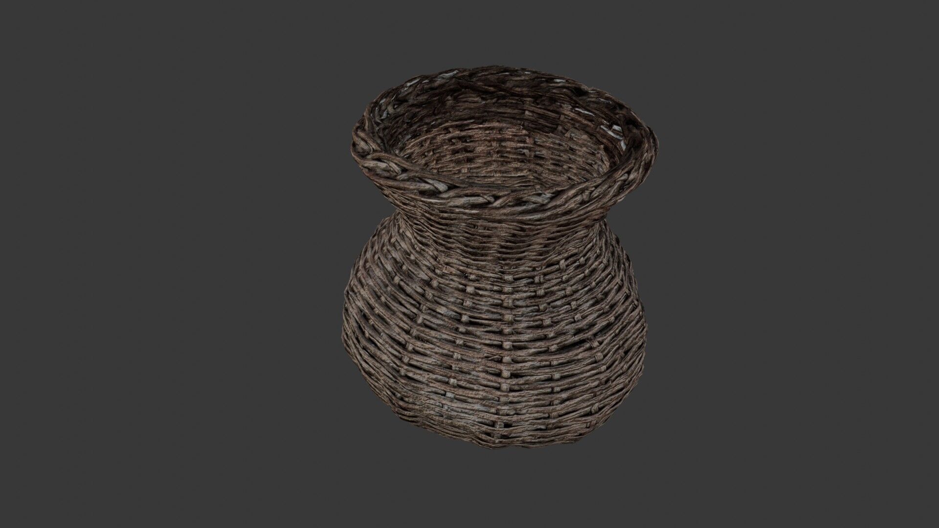 Realistic Wicker Basket Low-poly 3D model_7