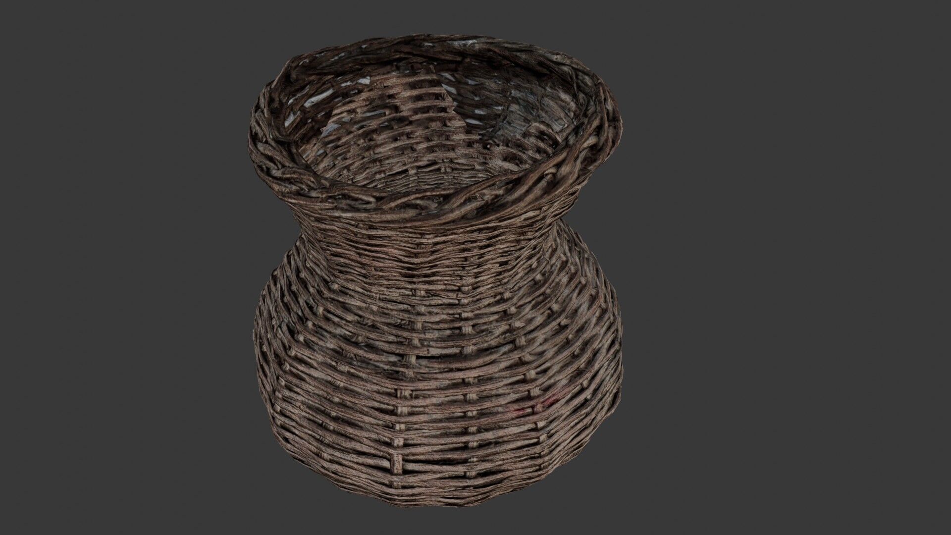 Realistic Wicker Basket Low-poly 3D model_1