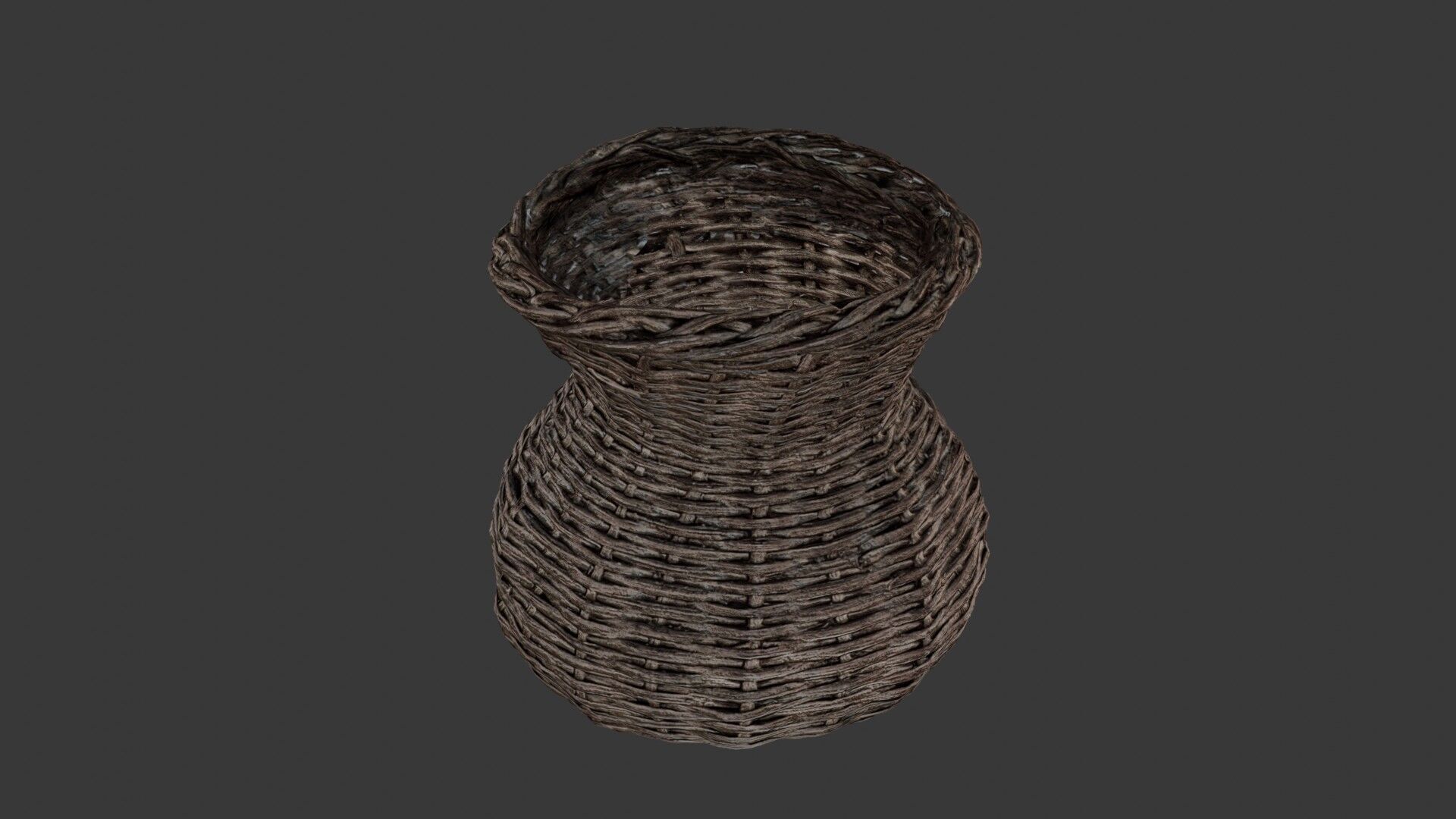 Realistic Wicker Basket Low-poly 3D model_5