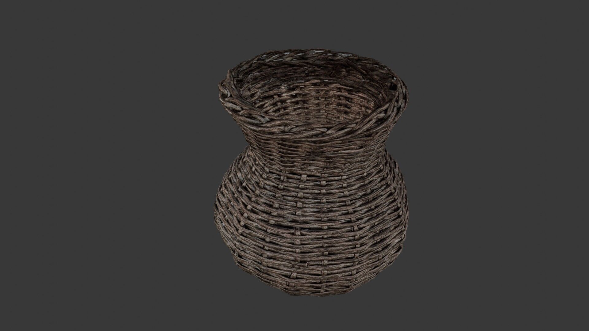 Realistic Wicker Basket Low-poly 3D model_6