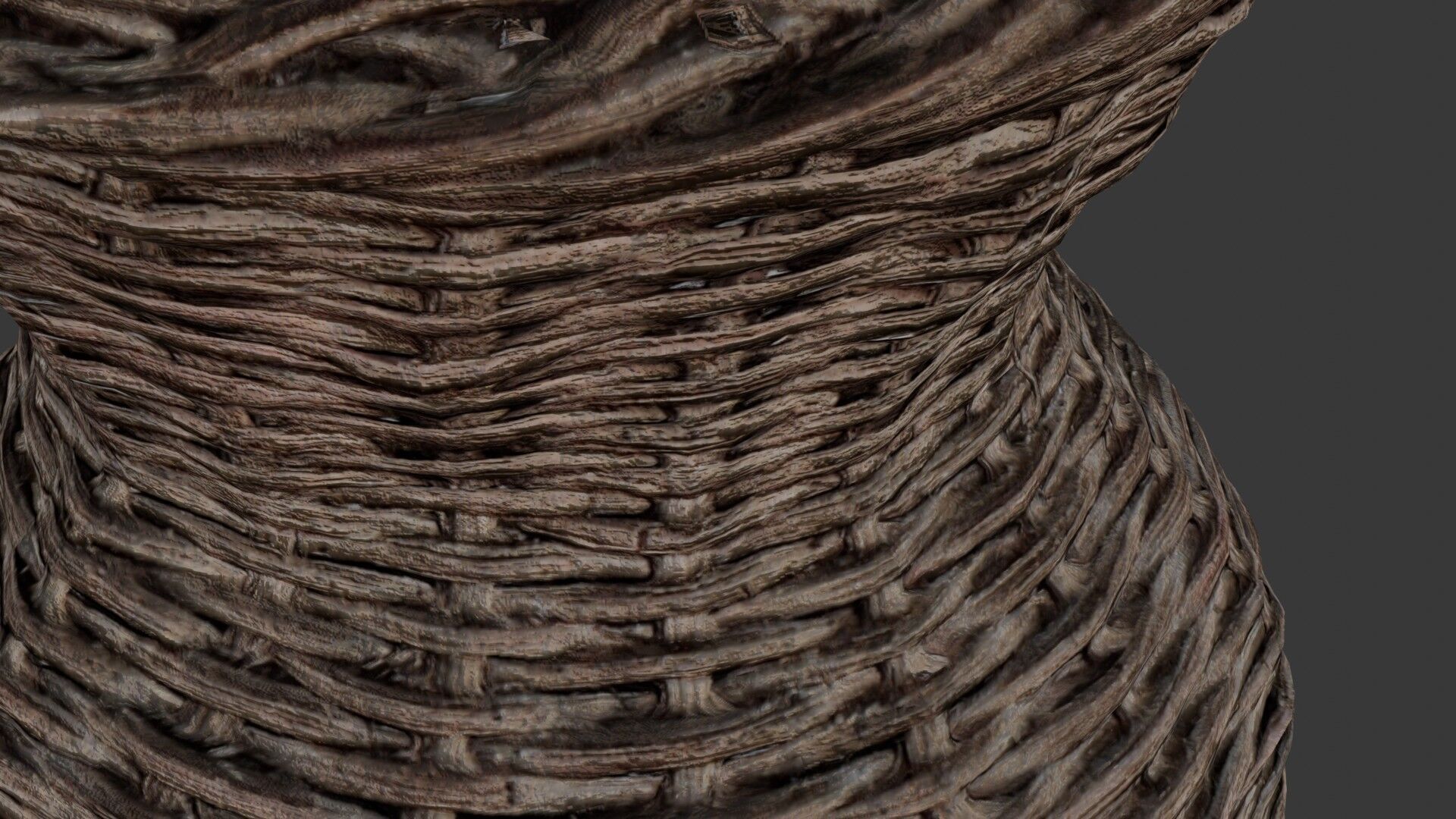 Realistic Wicker Basket Low-poly 3D model_3