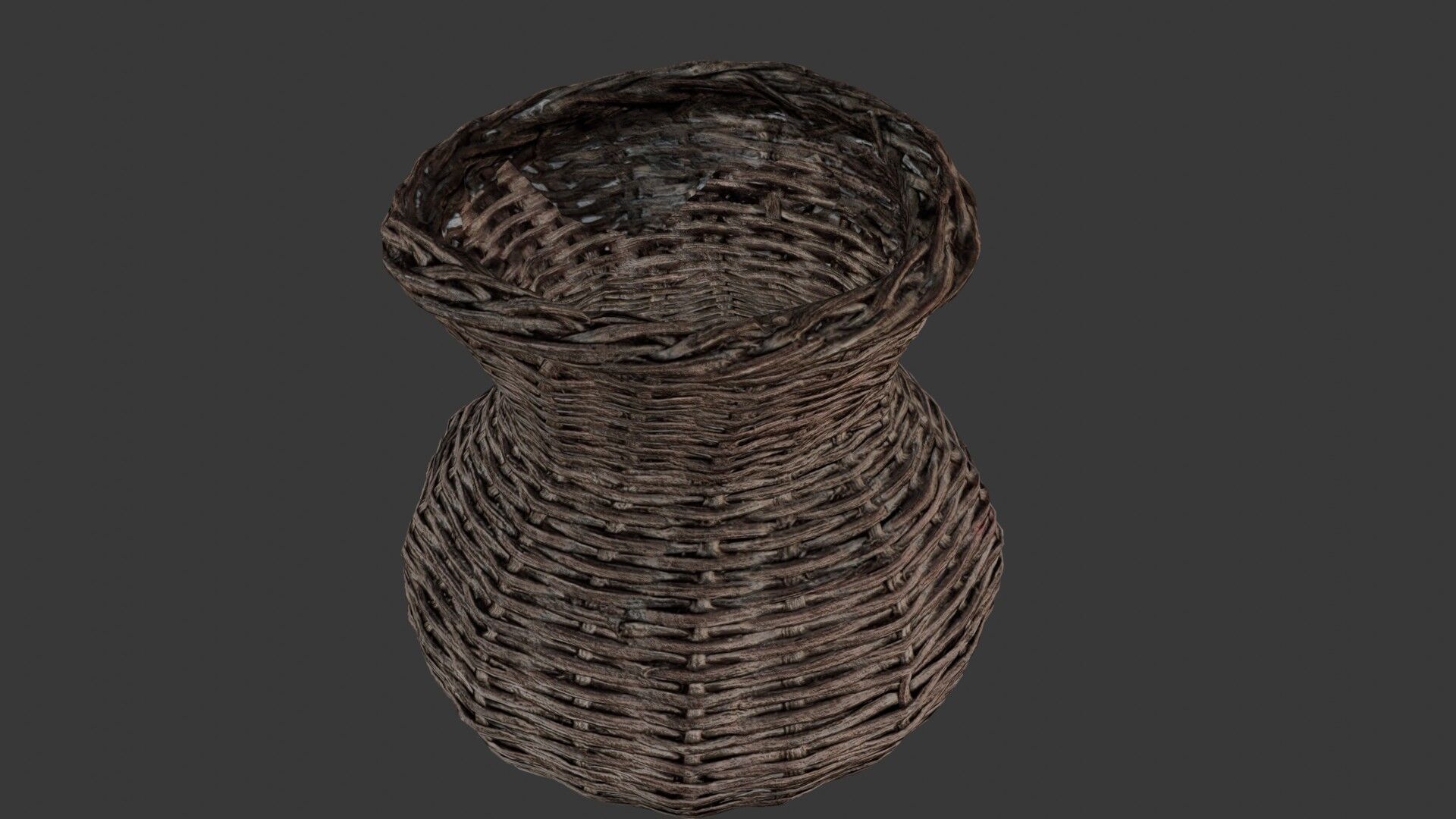 Realistic Wicker Basket Low-poly 3D model_4