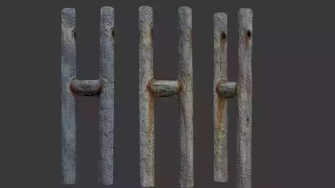 Rusty Metal Fence Post