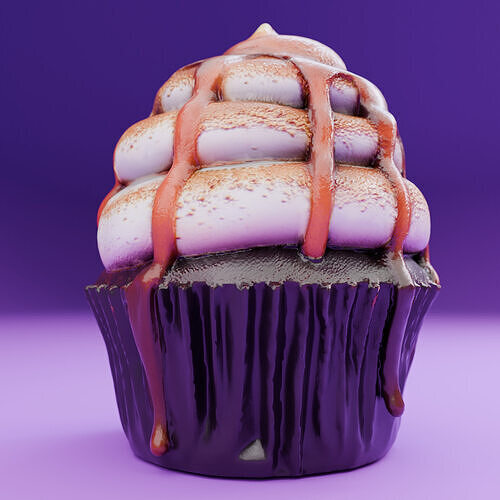 10 Beautiful Cupcakes in 3D Pack Low-poly 3D model 5