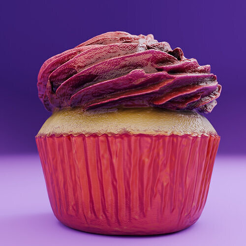 10 Beautiful Cupcakes in 3D Pack Low-poly 3D model 7