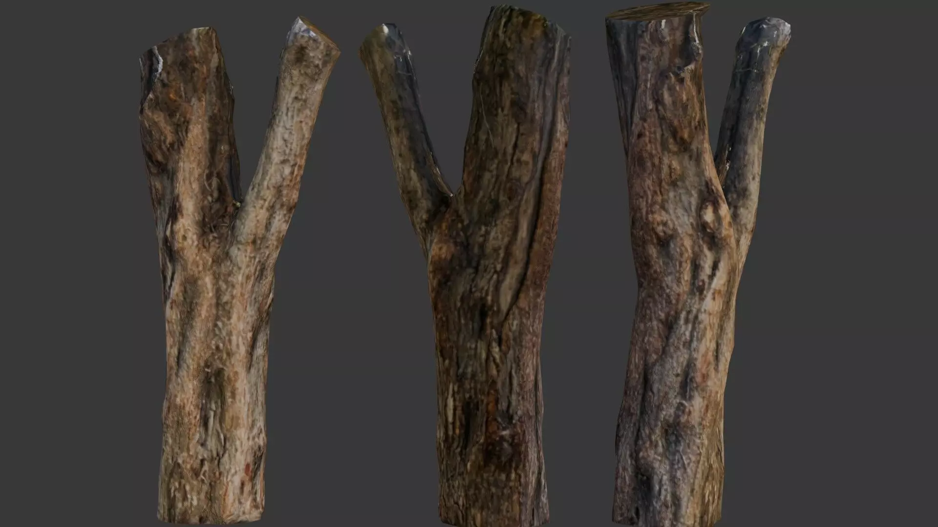 Weathered Tree Stump Low-poly 3D model_0