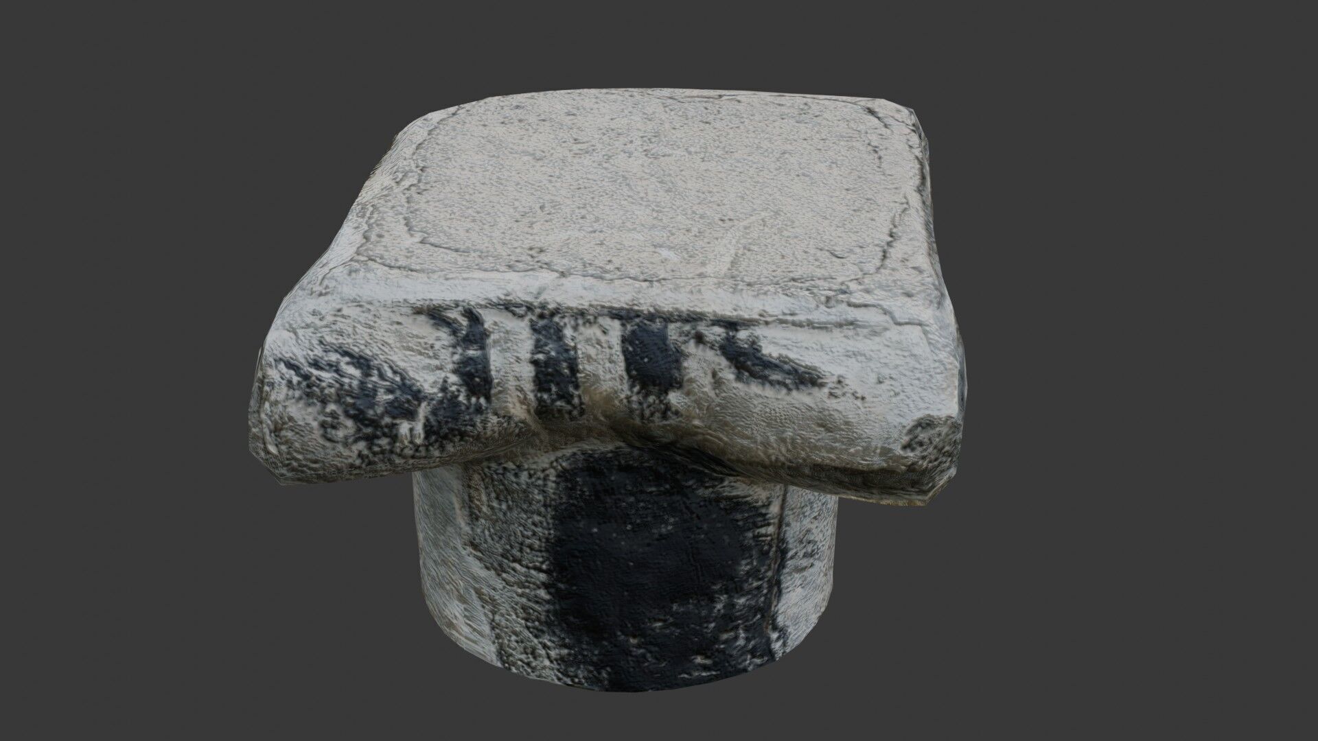 Ancient Ionic Column Capital Low-poly 3D model_7