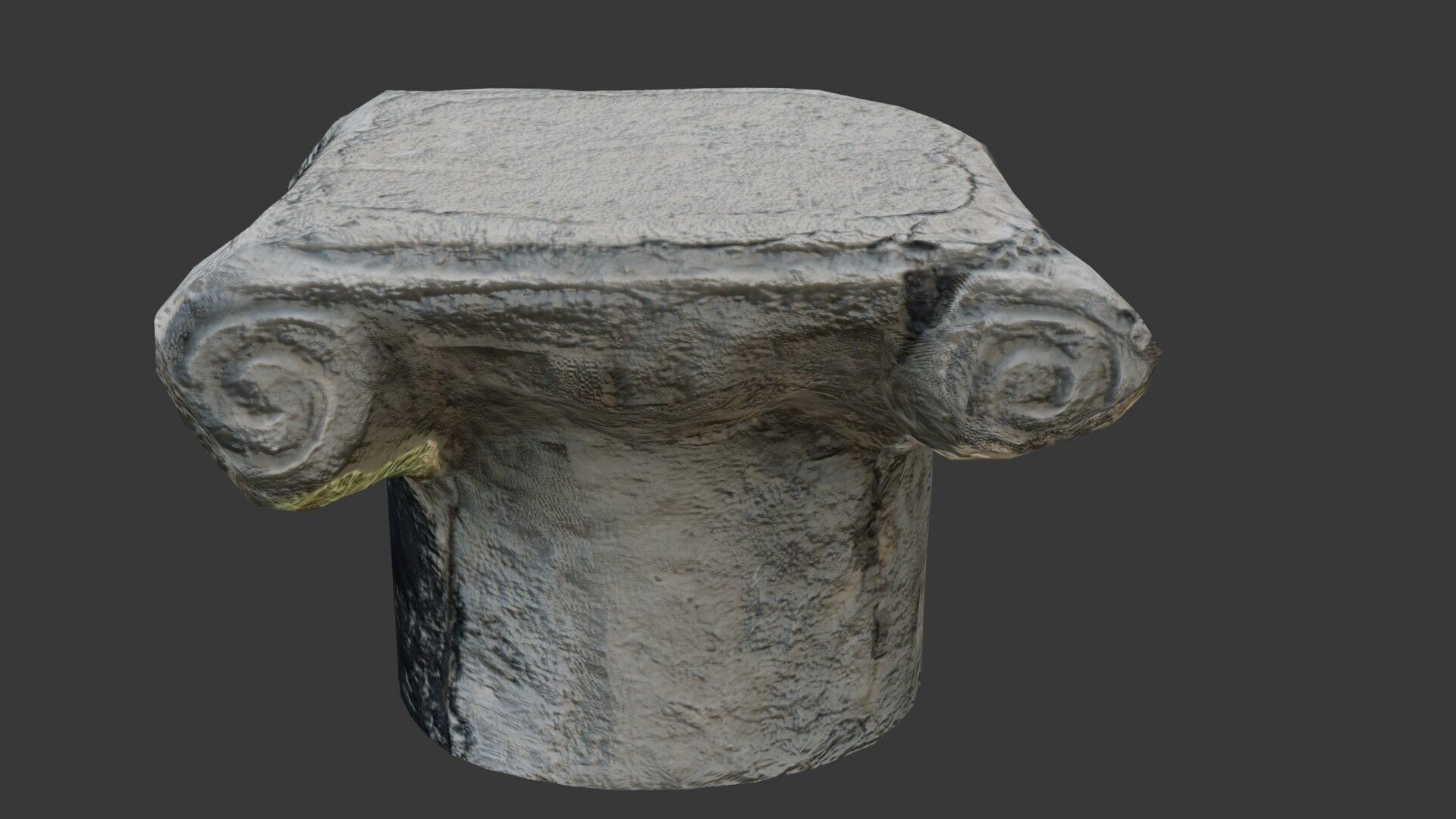 Ancient Ionic Column Capital Low-poly 3D model_1