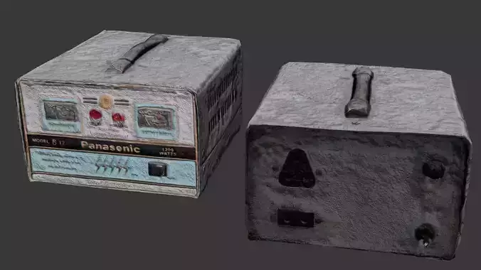 Vintage Panasonic Voltage Stabilizer Low-poly 3D model