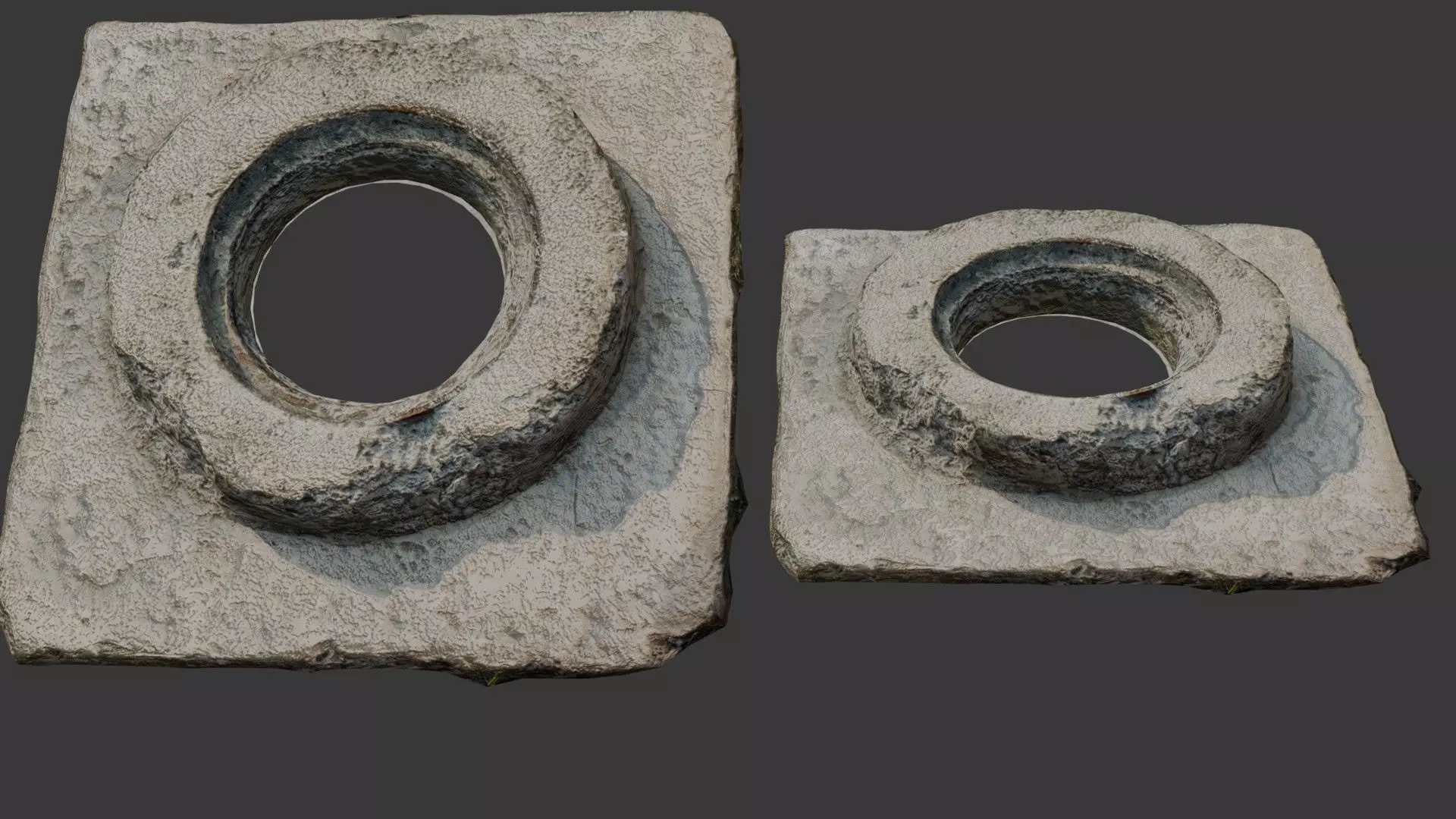 Old Concrete Sewer Cover Low-poly 3D model