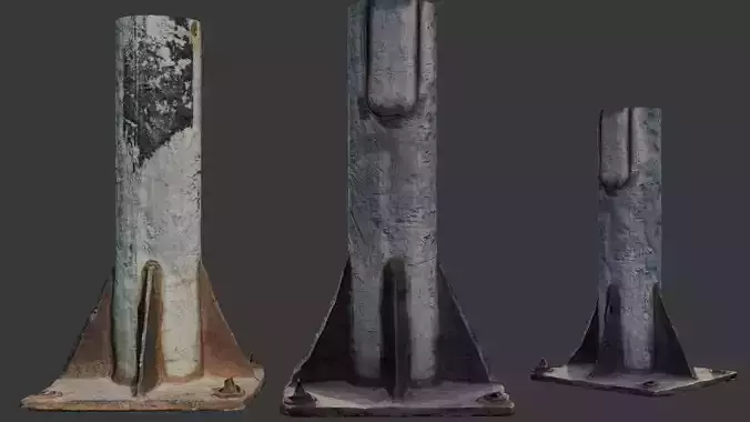 Old Industrial Concrete Support Column