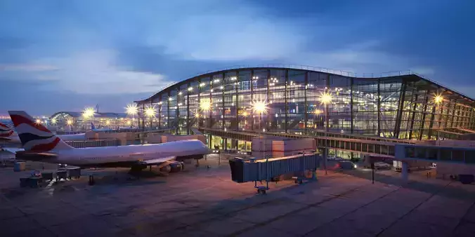 Airport terminal 3D model-Night