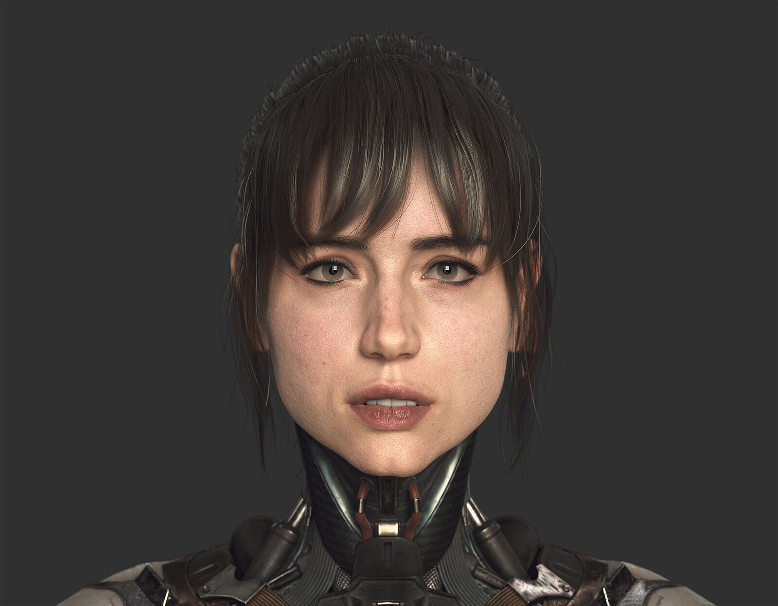 Hair cards and Textures for Female Hair 3D model_3