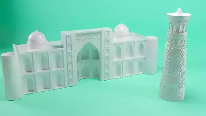 Minaret Kalyan  and Madrasa Poi Kalon 3d model 3D print model