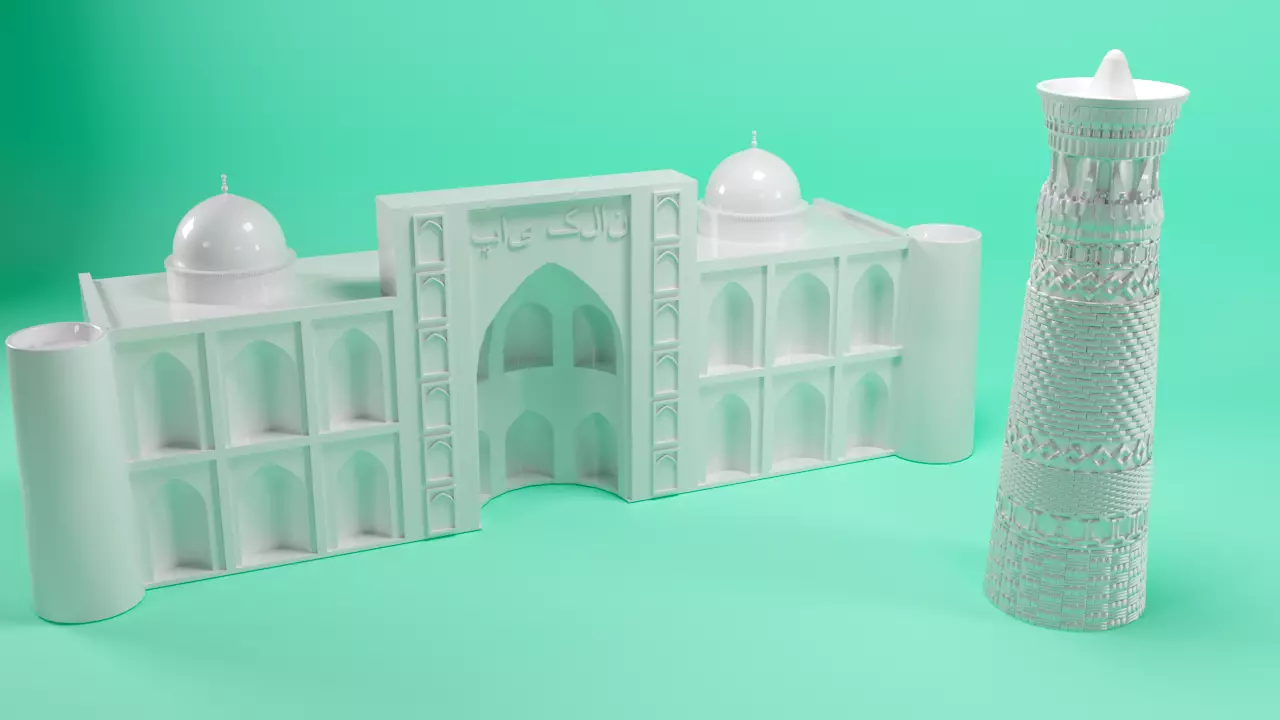 Minaret Kalyan and Madrasa Poi Kalon 3d model 3D print model_0
