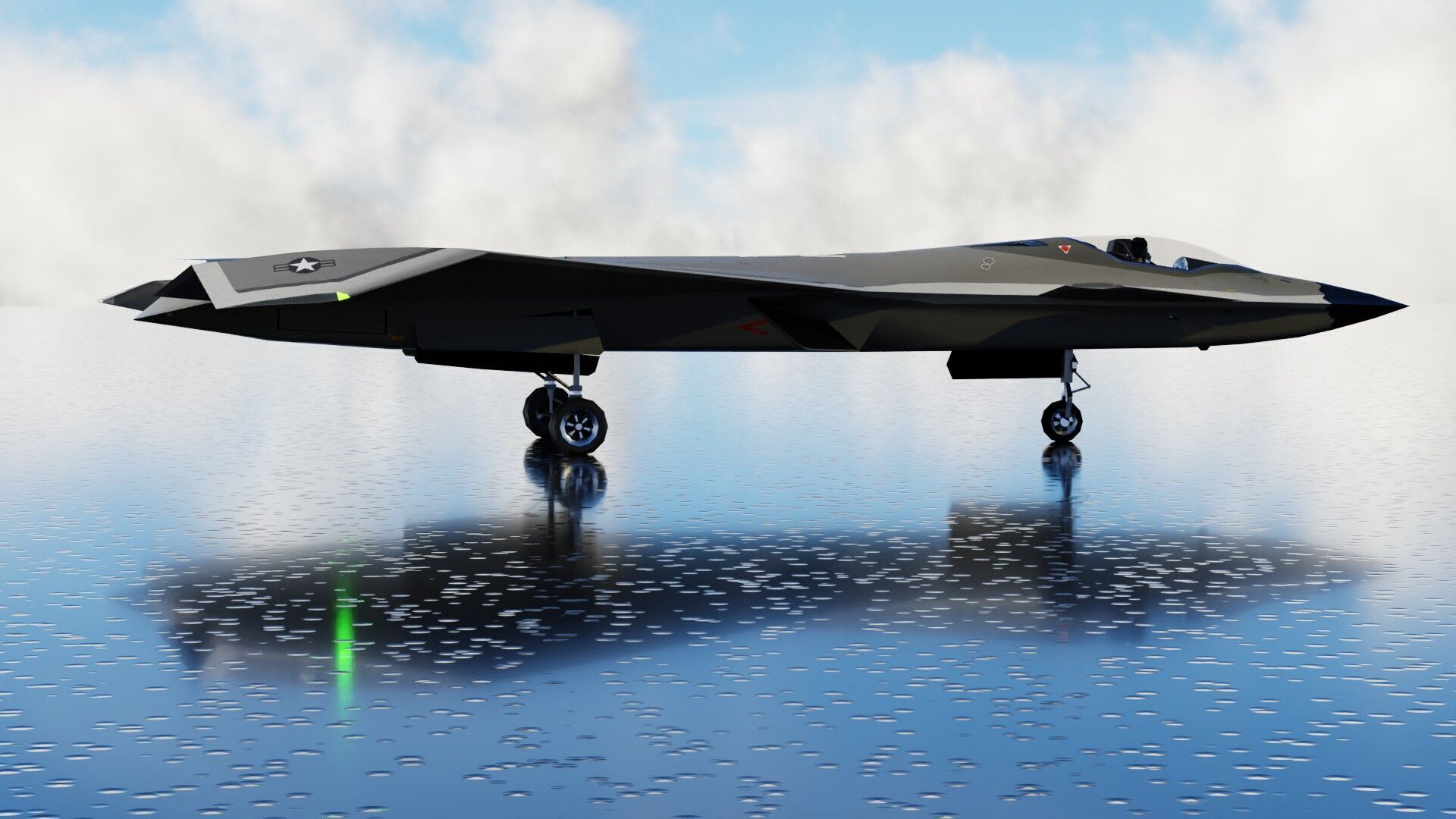 Boeing F-47 Thunderstorm NGAD Low-poly 3D model_8