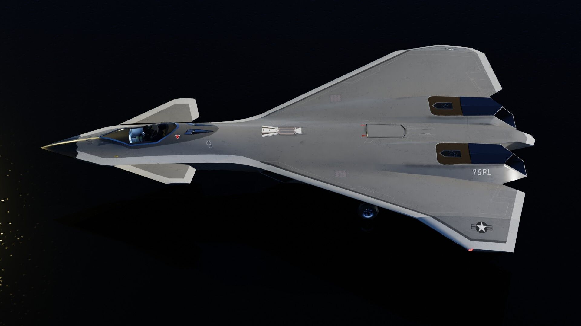 Boeing F-47 Thunderstorm NGAD Low-poly 3D model_2