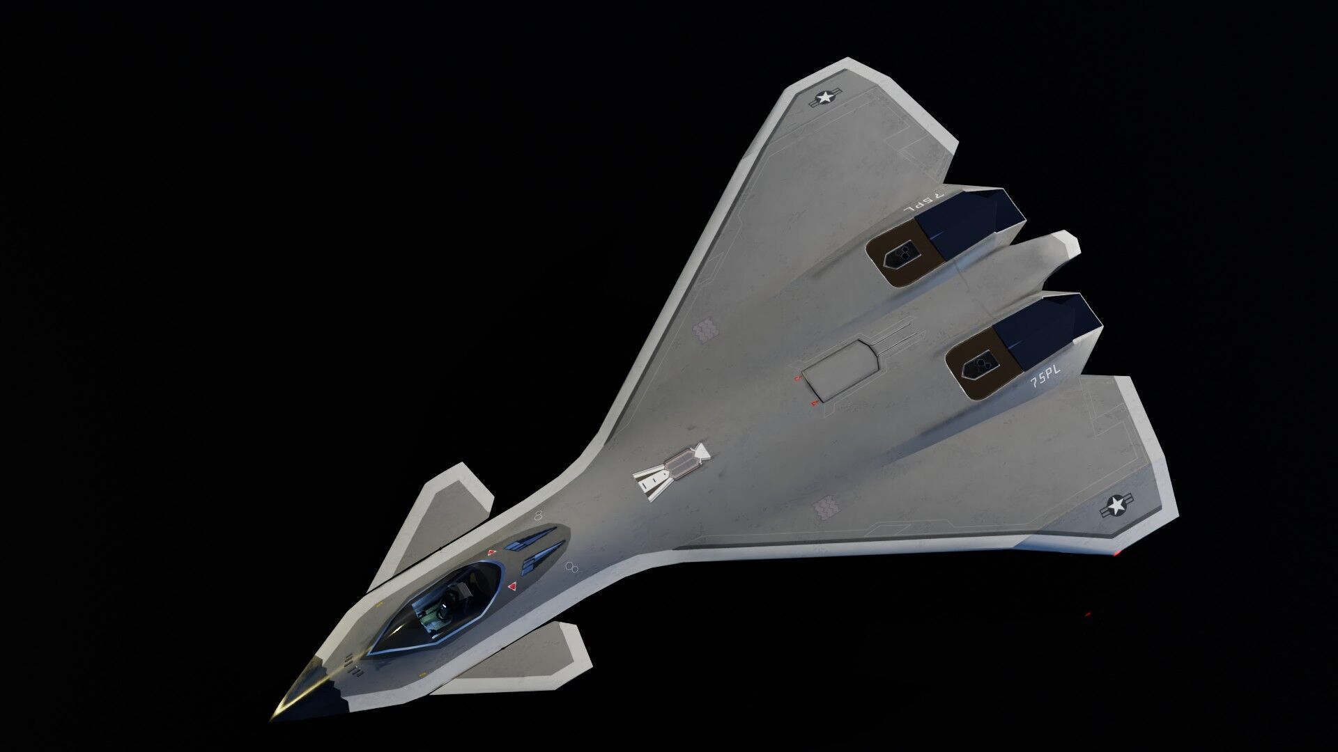 Boeing F-47 Thunderstorm NGAD Low-poly 3D model_9