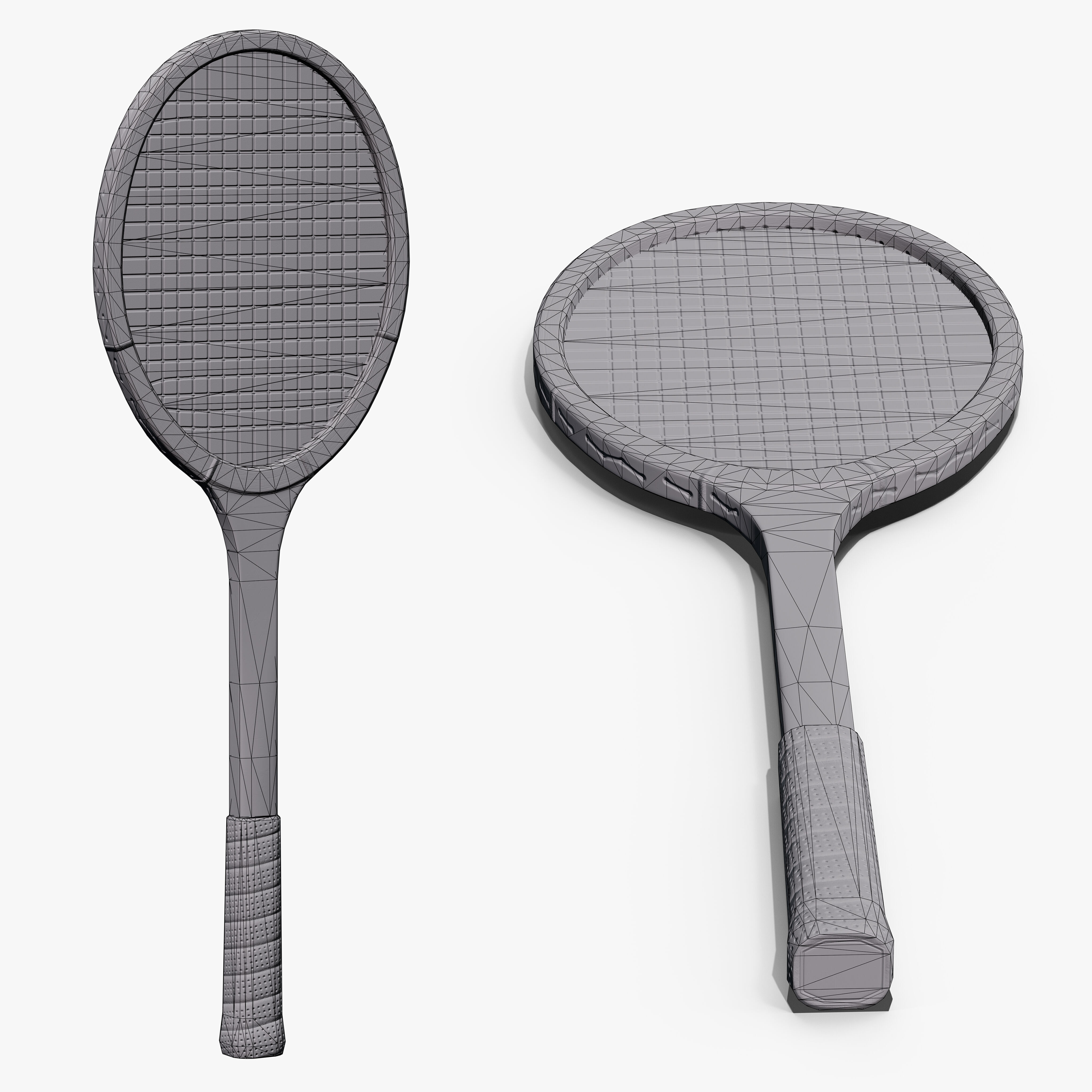 Tennis Racket Low-poly 3D model_11