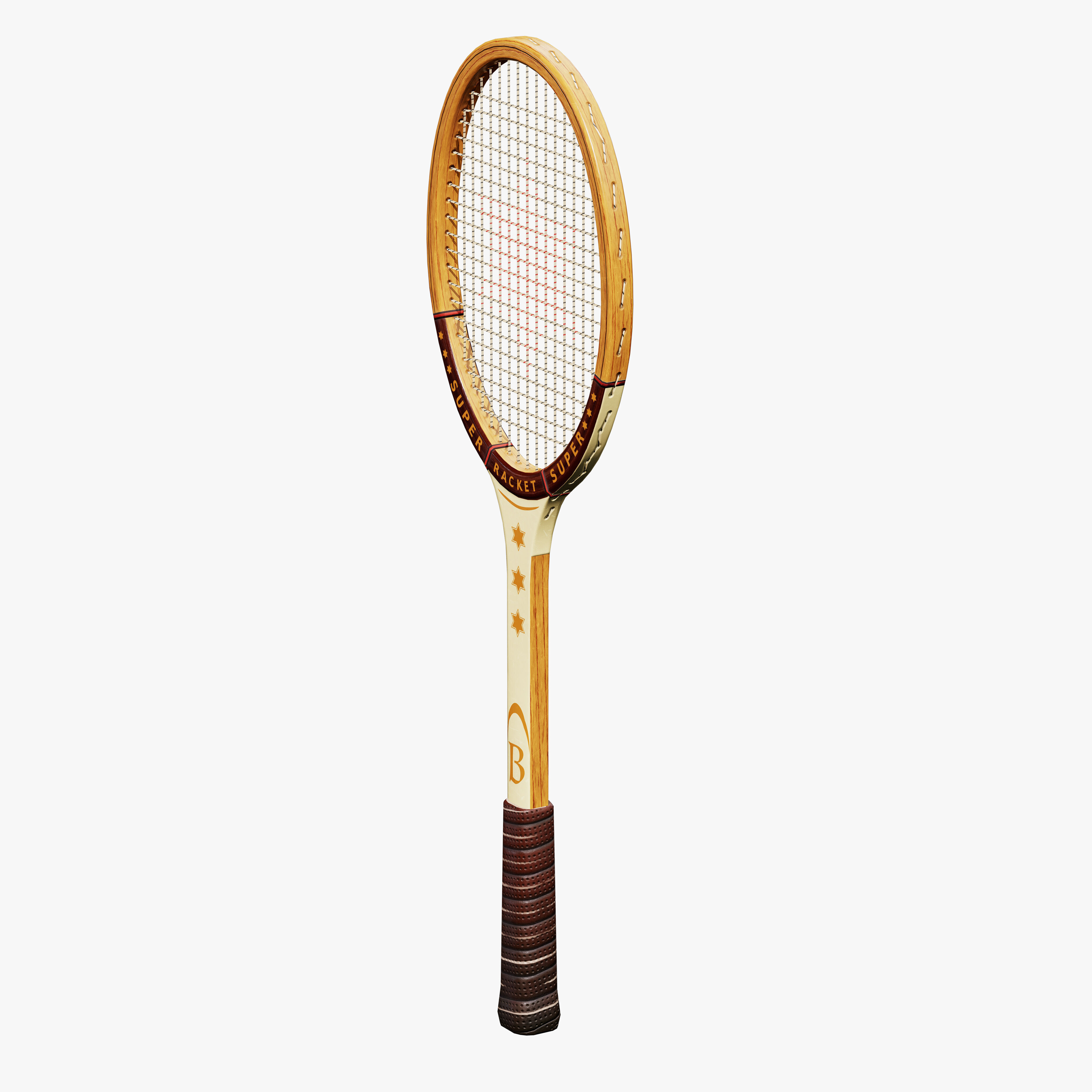 Tennis Racket Low-poly 3D model_5