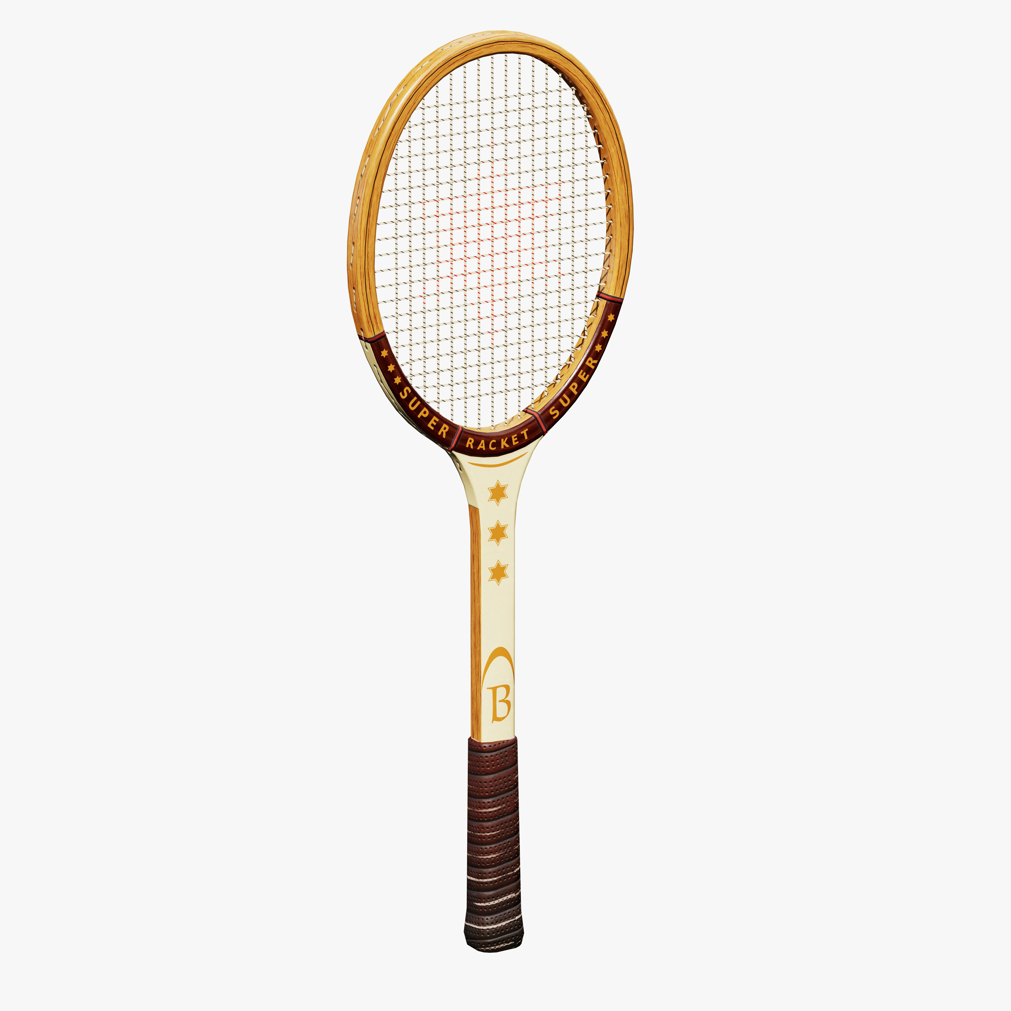 Tennis Racket Low-poly 3D model_8