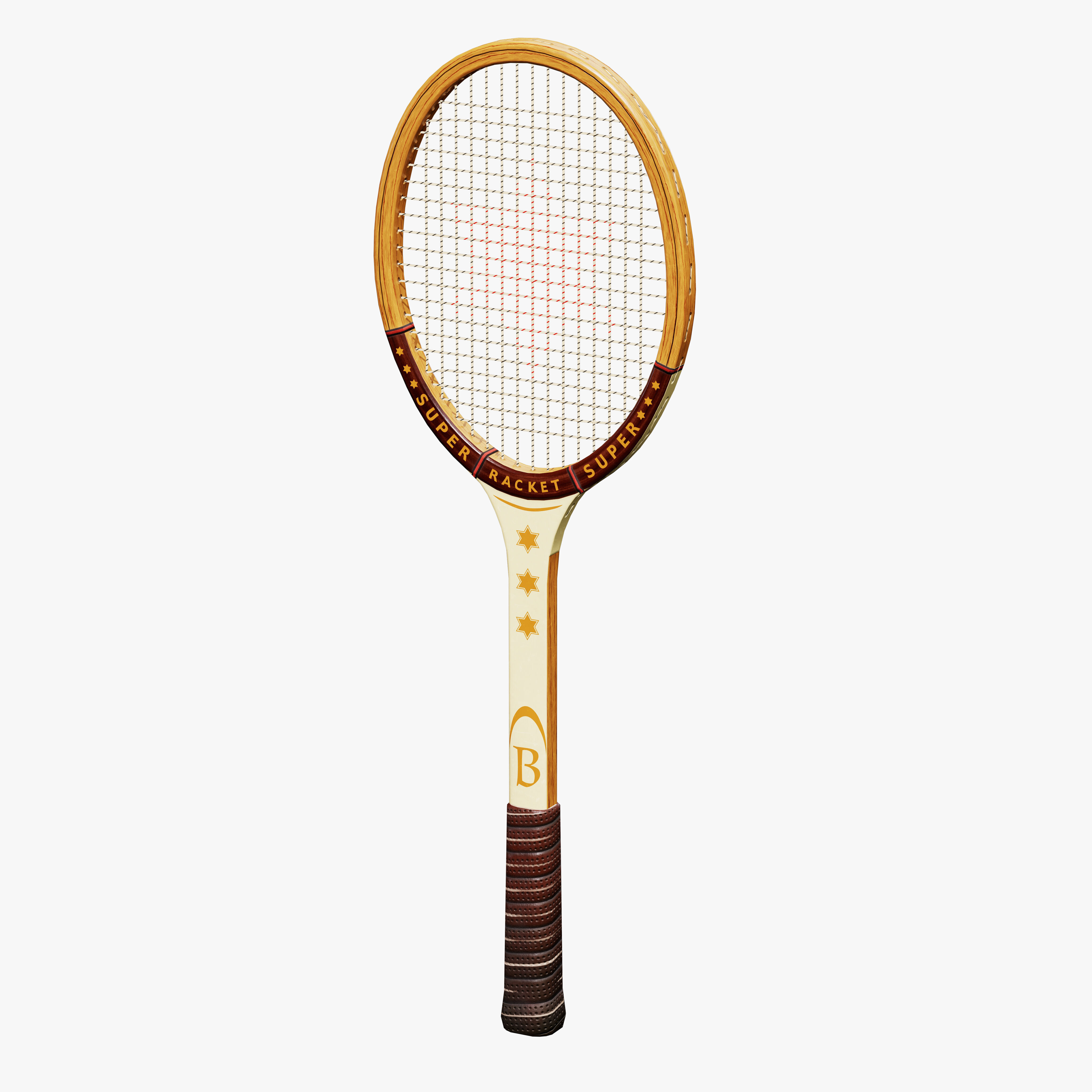 Tennis Racket Low-poly 3D model_4