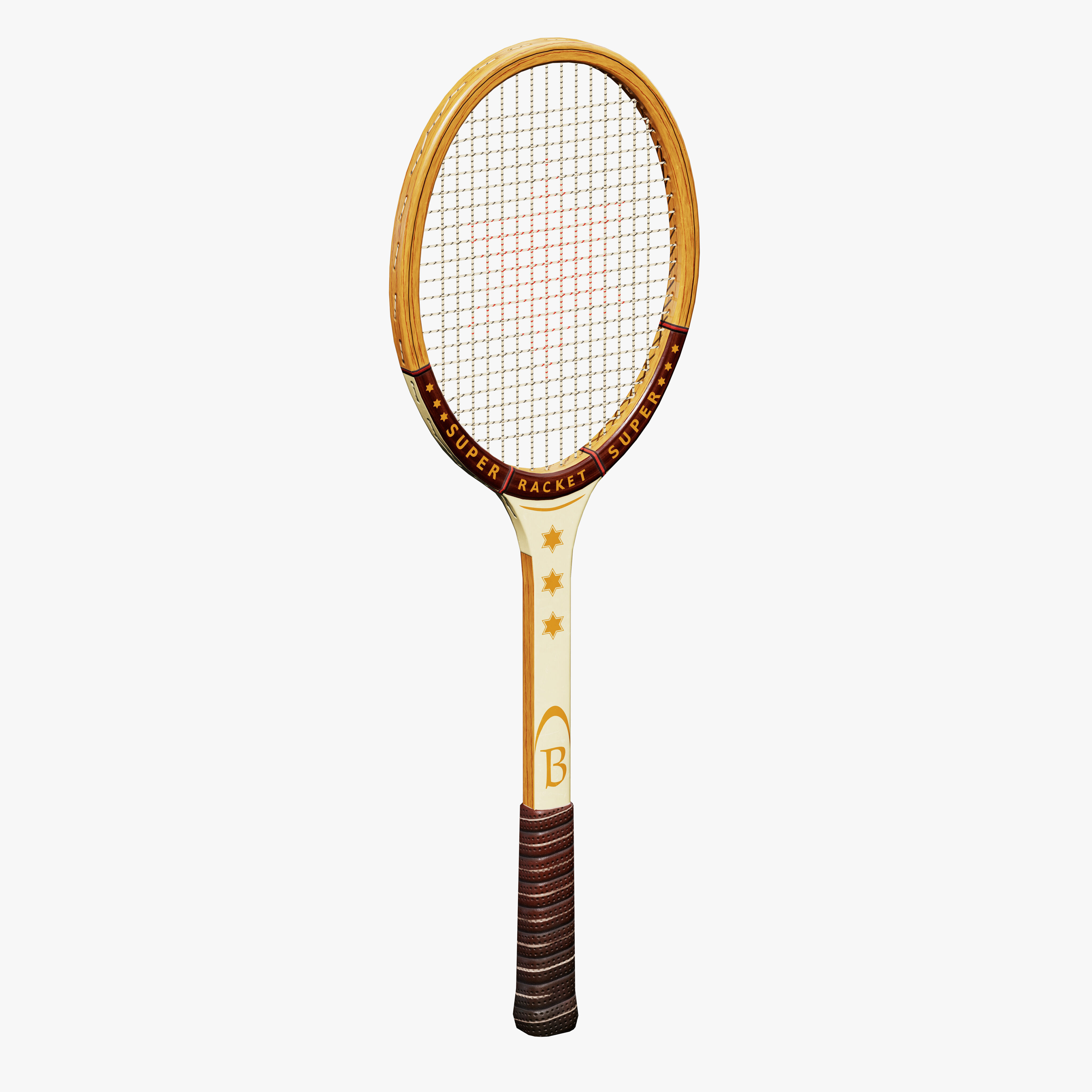 Tennis Racket Low-poly 3D model_2