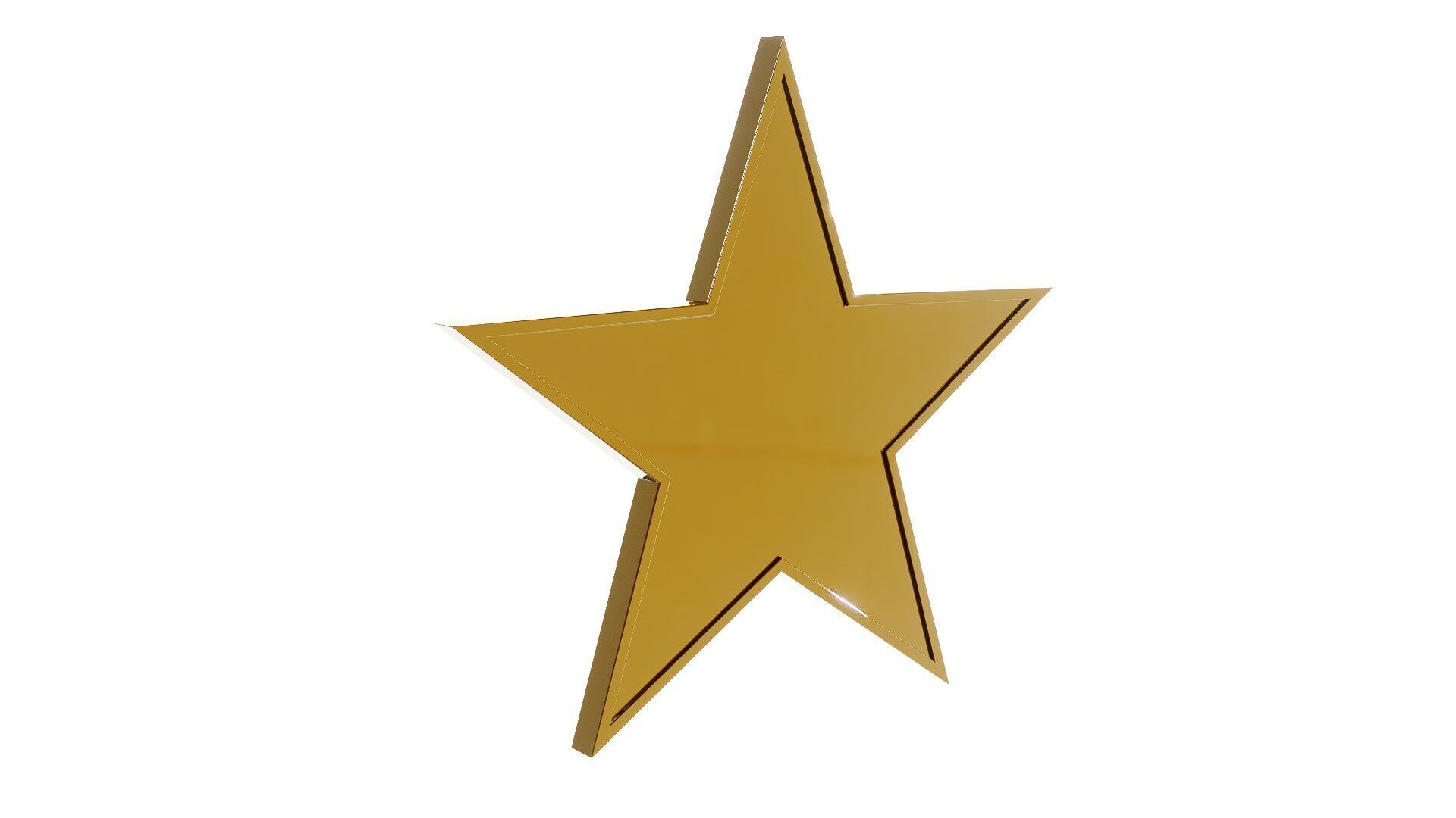 star gold Low-poly 3D model_3