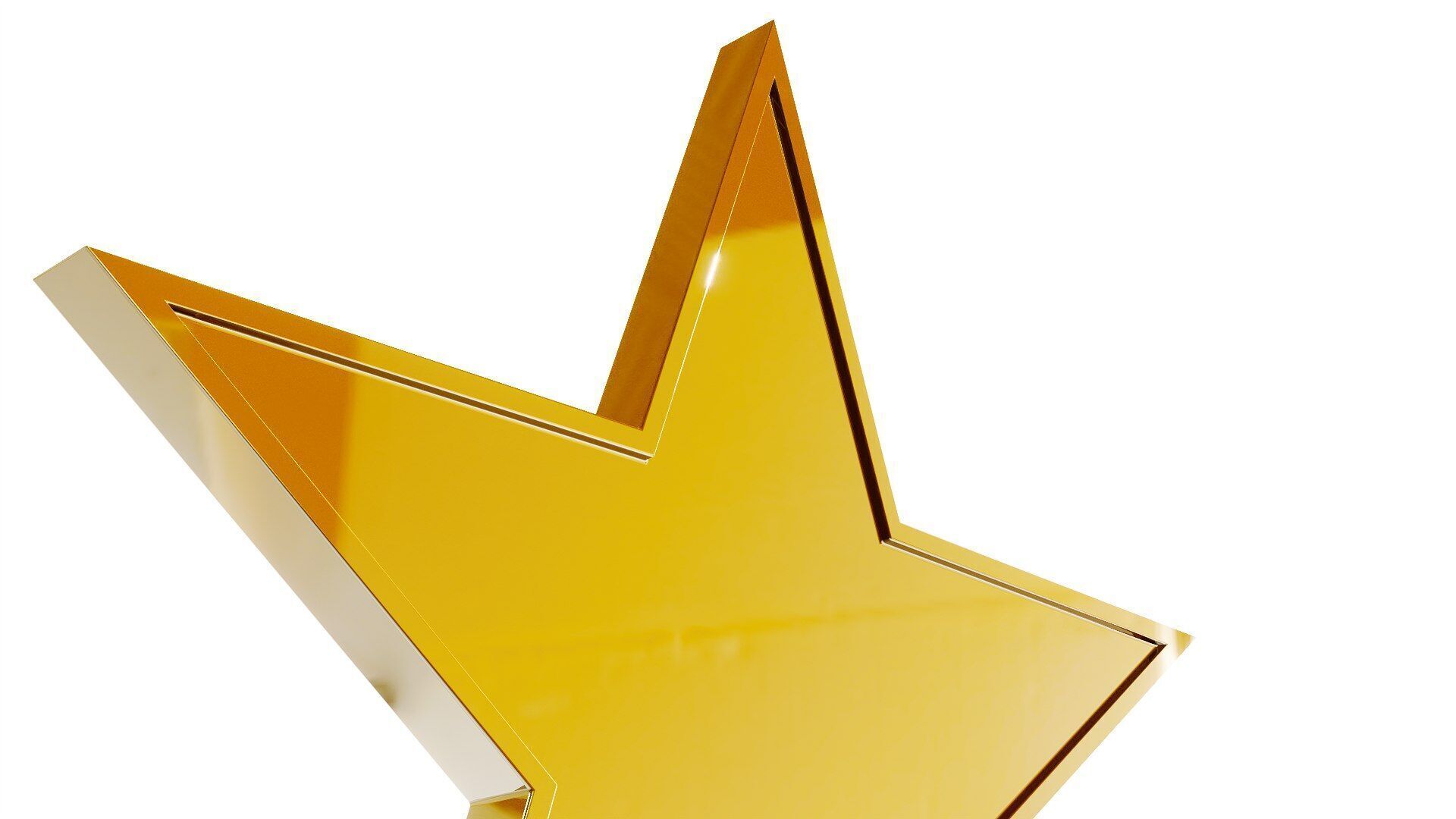 star gold Low-poly 3D model_1