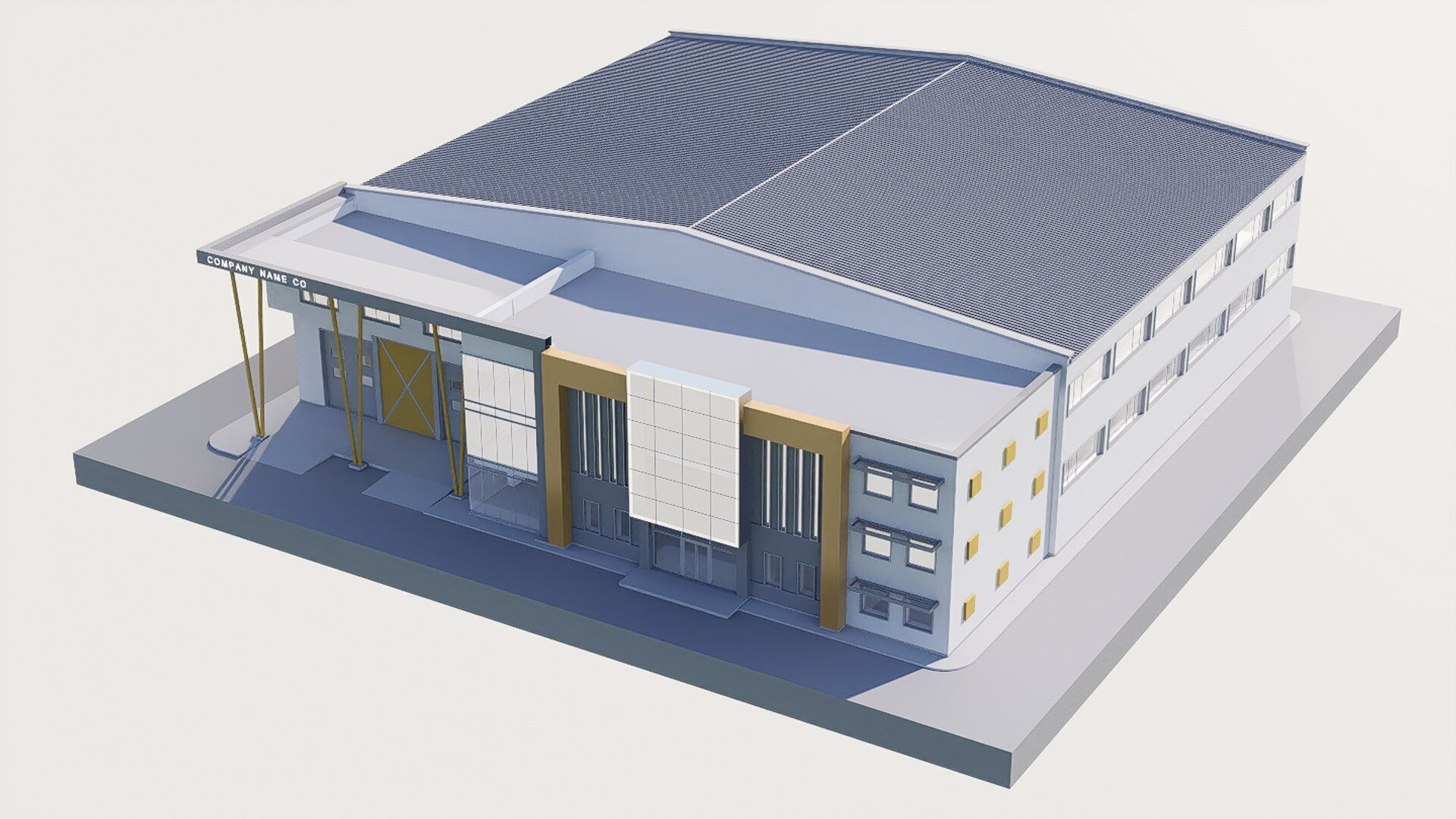 warehouse Low-poly 3D model_6