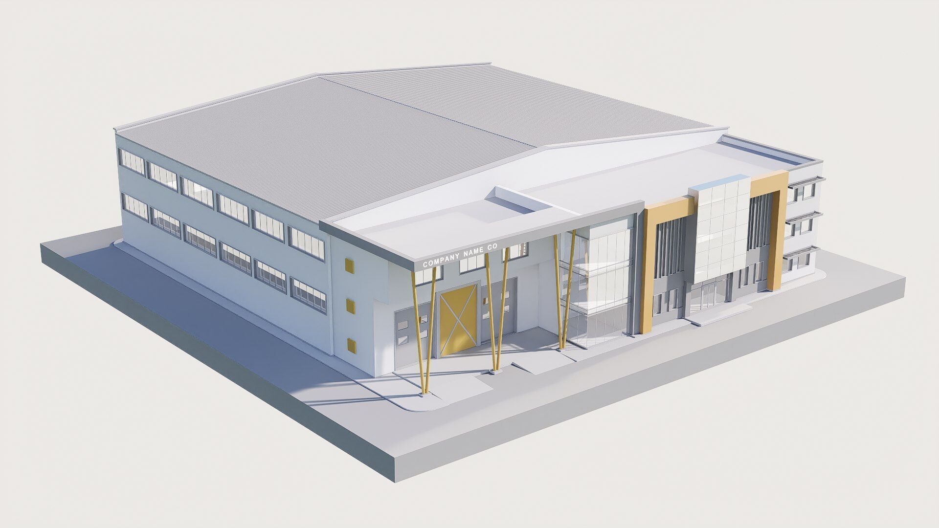 warehouse Low-poly 3D model_7