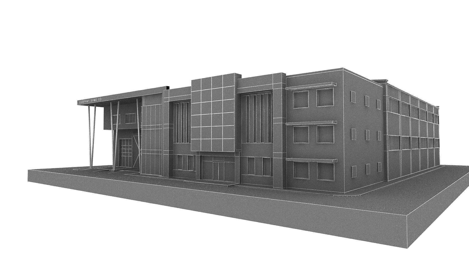 warehouse Low-poly 3D model_11