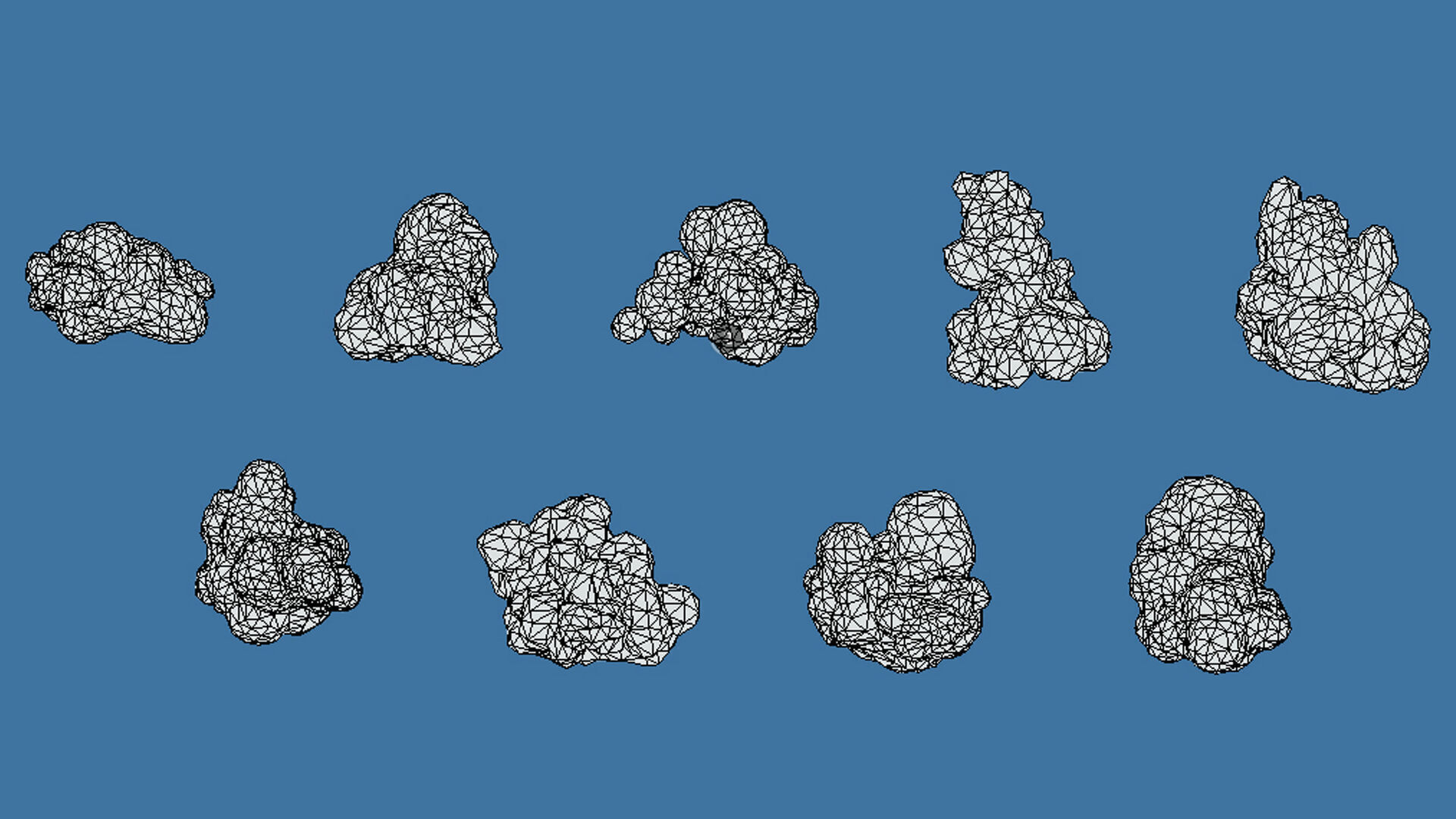 Stylized Clouds Collection Low-poly 3D model_11