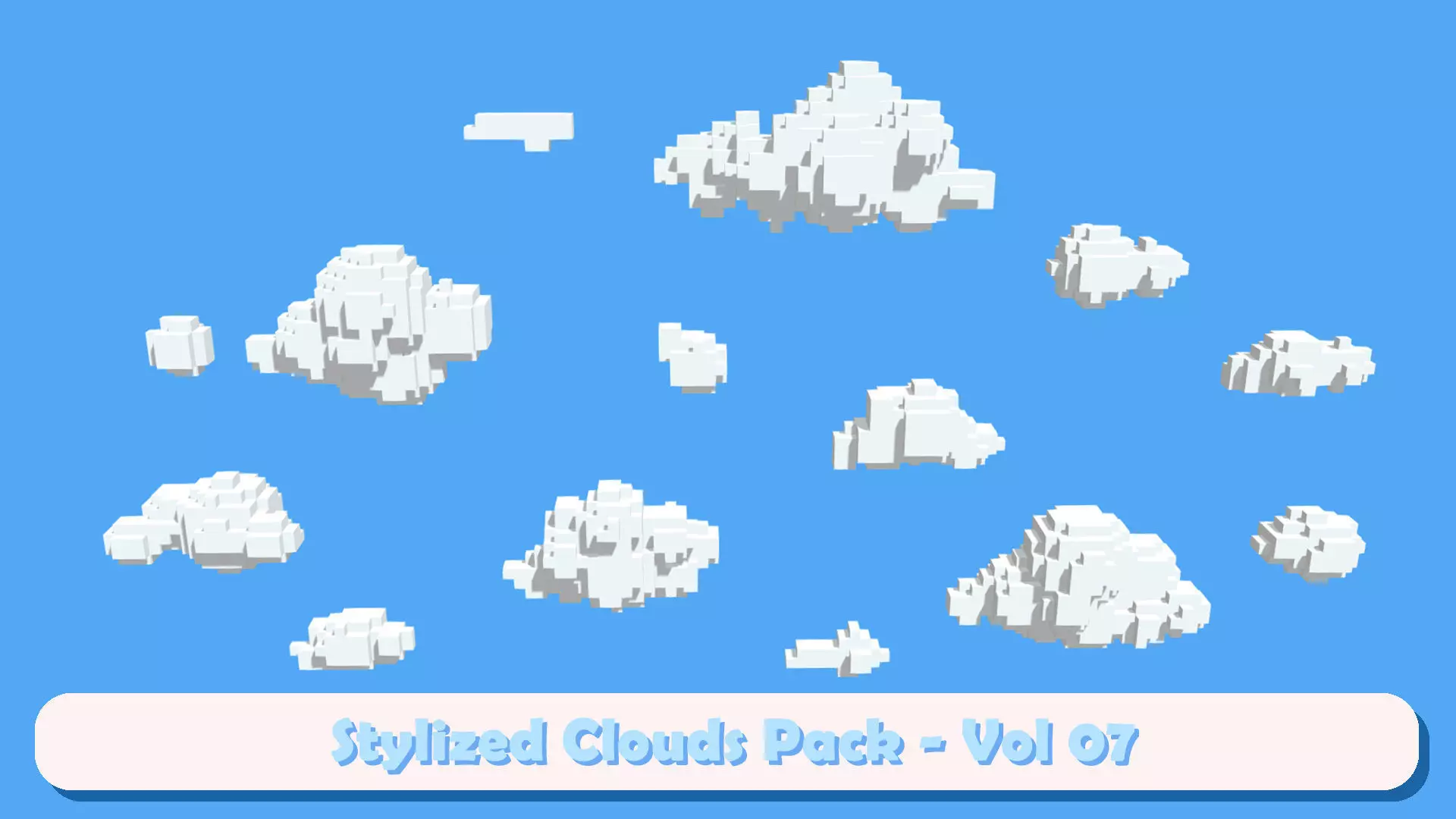Stylized Clouds Collection Low-poly 3D model_22