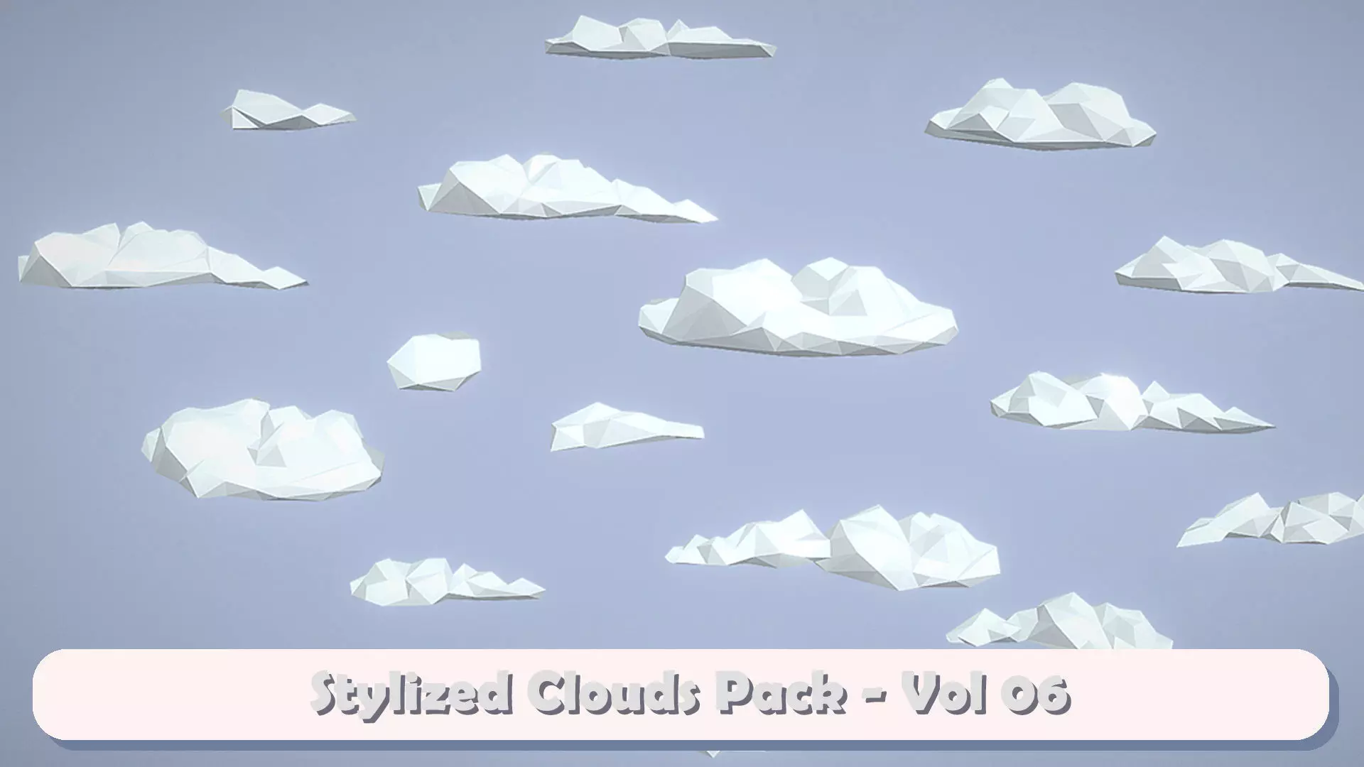 Stylized Clouds Collection Low-poly 3D model_18