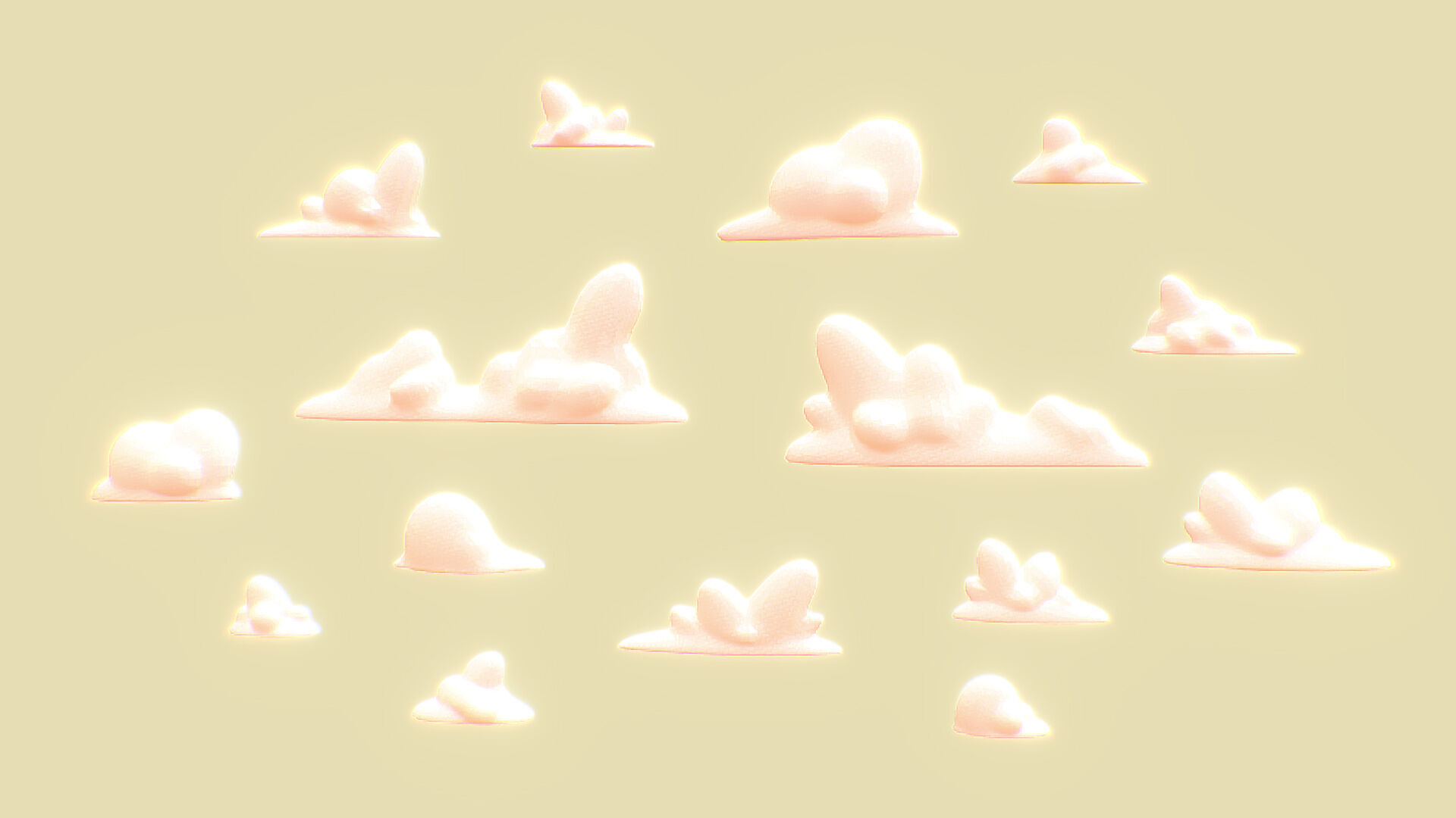 Stylized Clouds Collection Low-poly 3D model_13