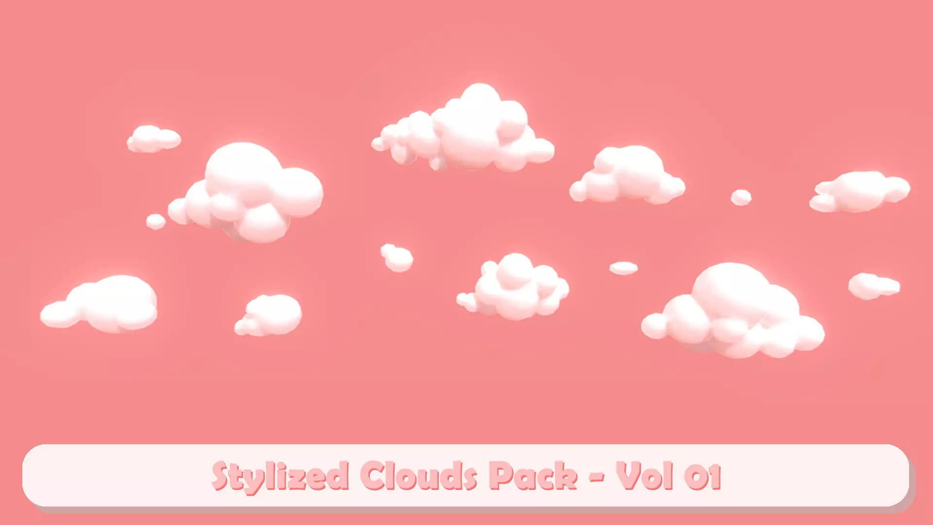 Stylized Clouds Collection Low-poly 3D model_1