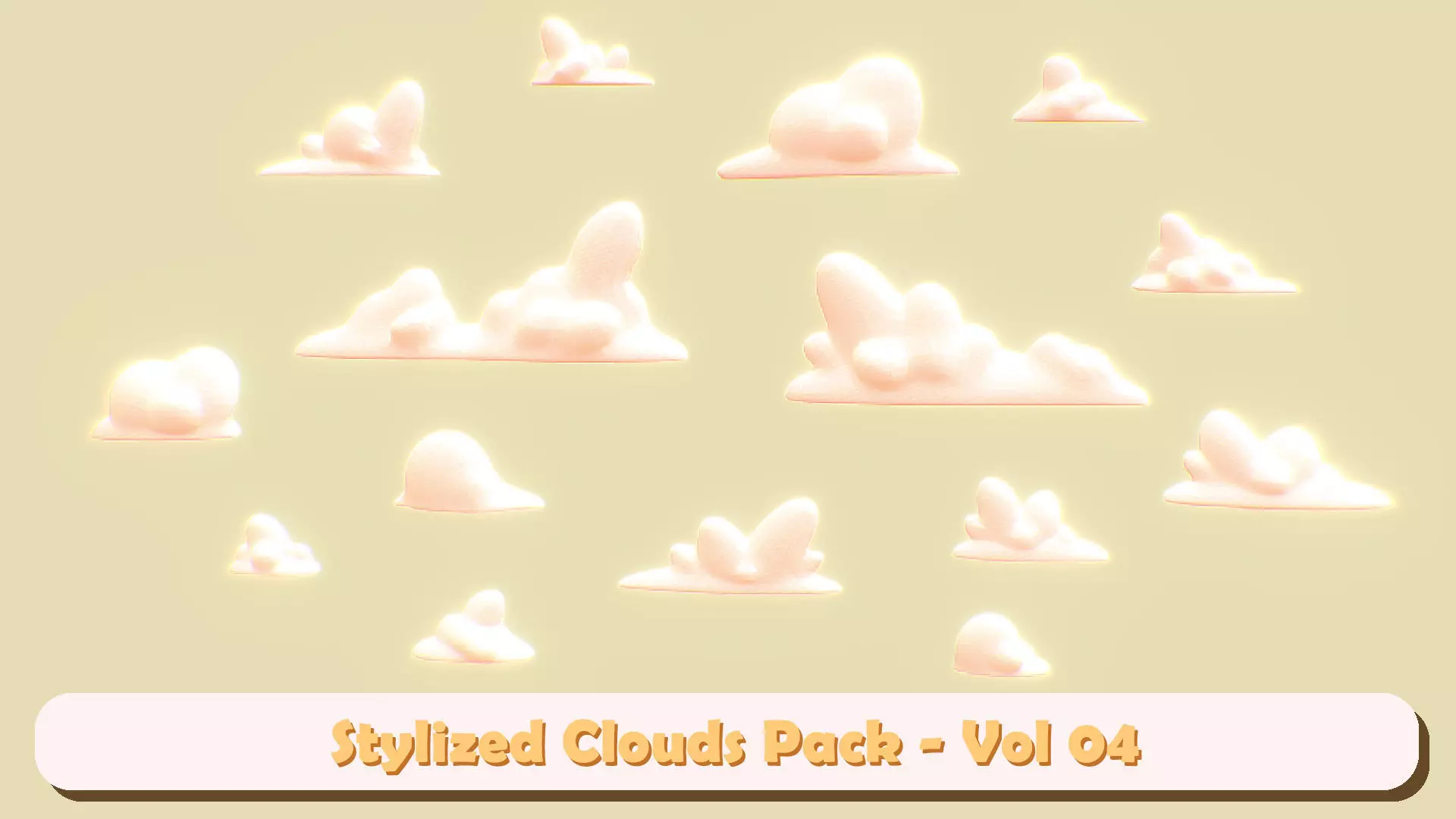 Stylized Clouds Collection Low-poly 3D model_12