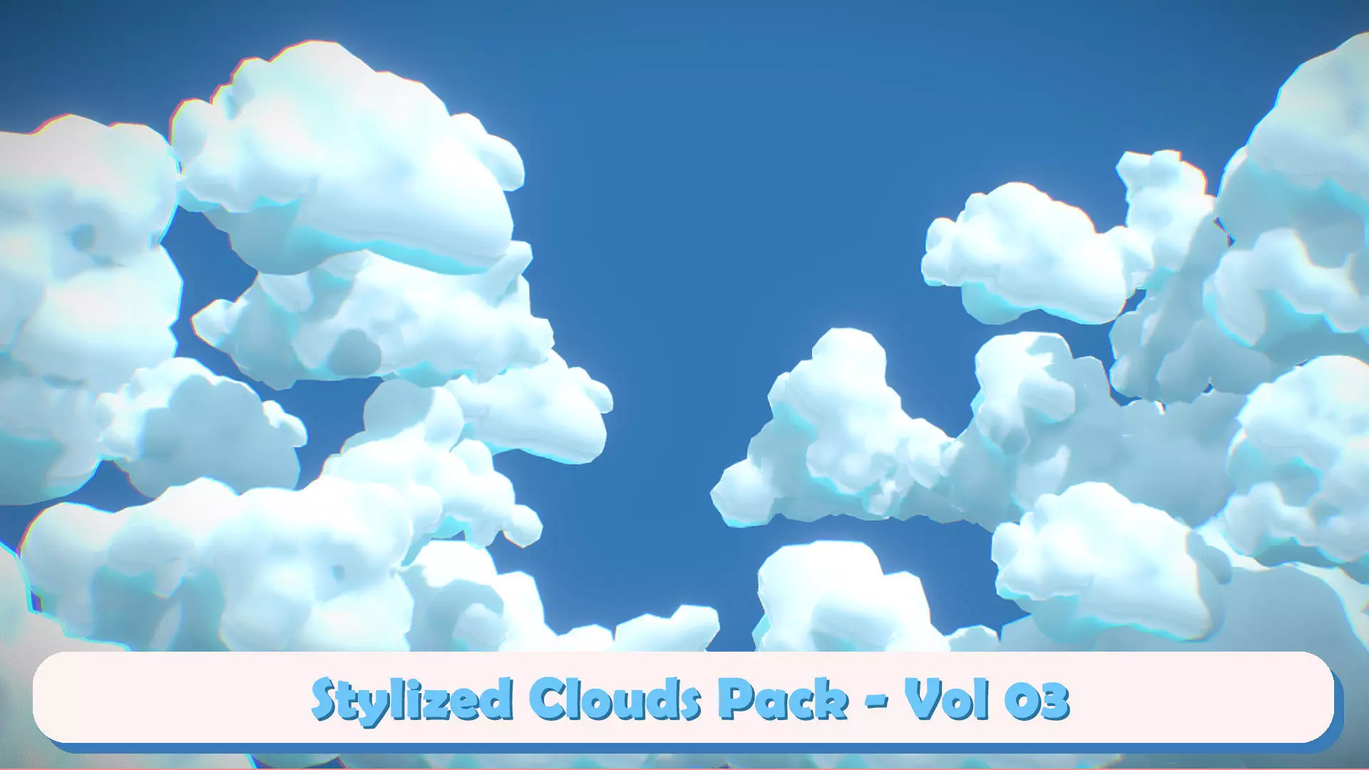 Stylized Clouds Collection Low-poly 3D model_7