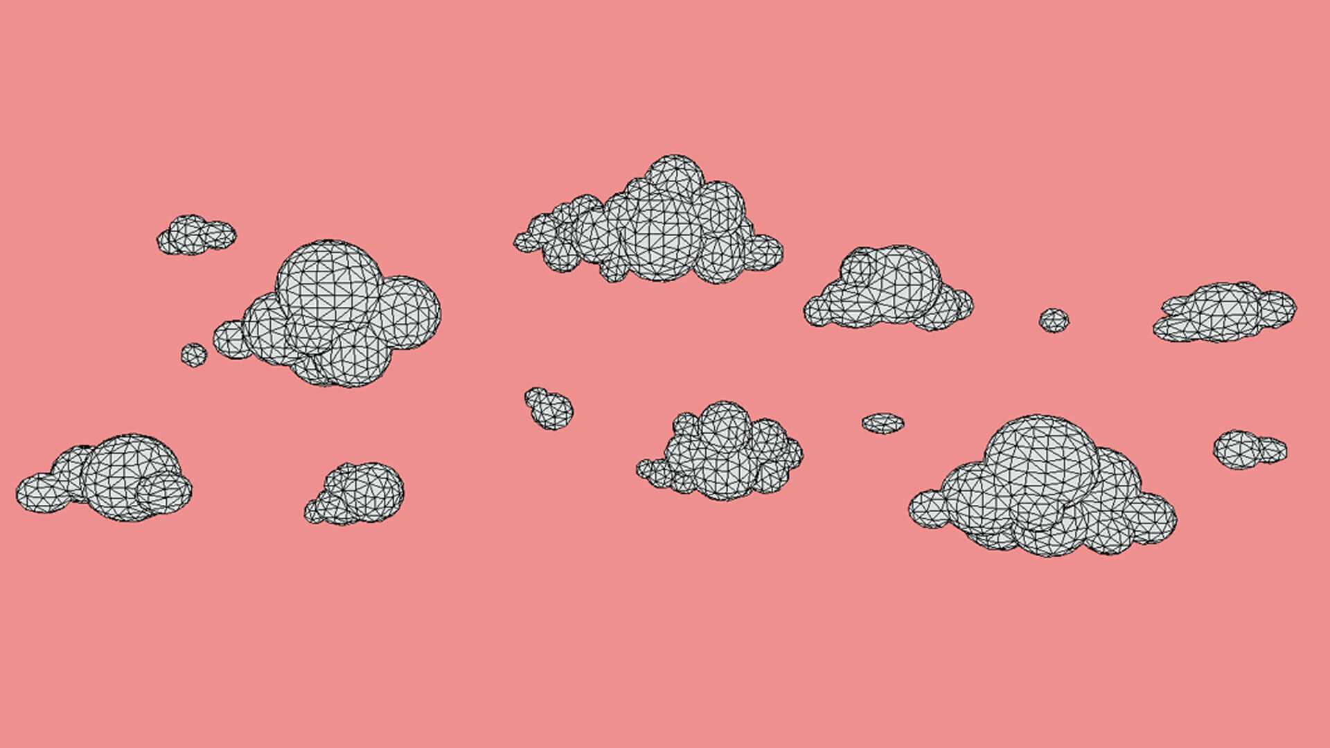 Stylized Clouds Collection Low-poly 3D model_3