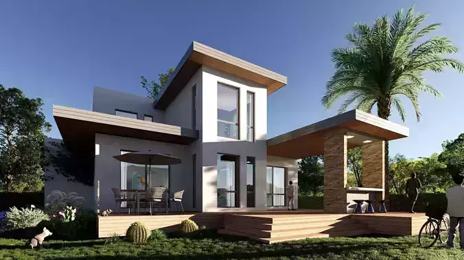 villa realistic house