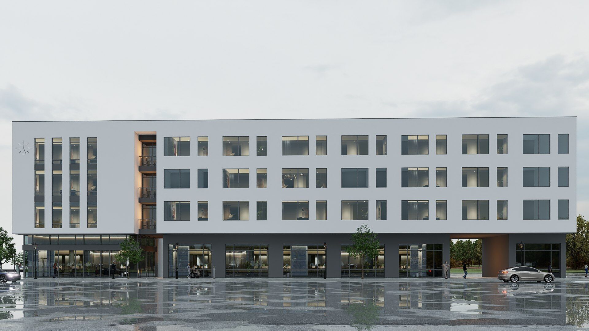 Apartment building realistic Low-poly 3D model_2