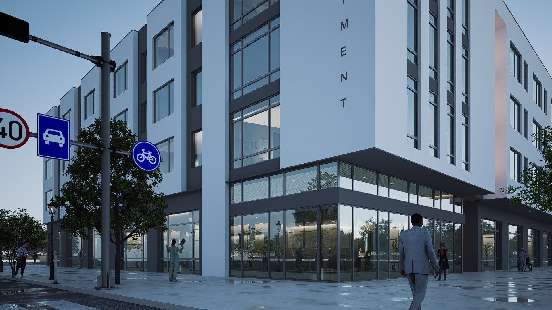 Apartment building realistic Low-poly 3D model_3