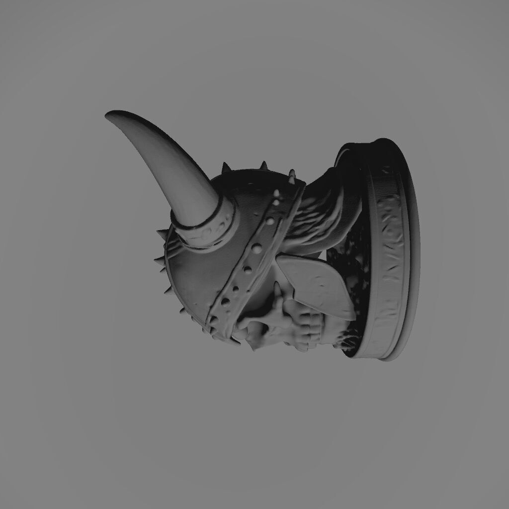 Viking Skull with Horned Helmet 3D print model_2