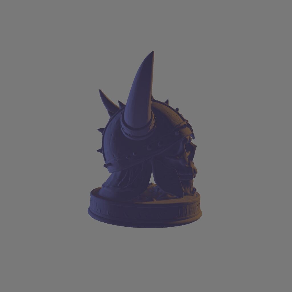 Viking Skull with Horned Helmet 3D print model_3