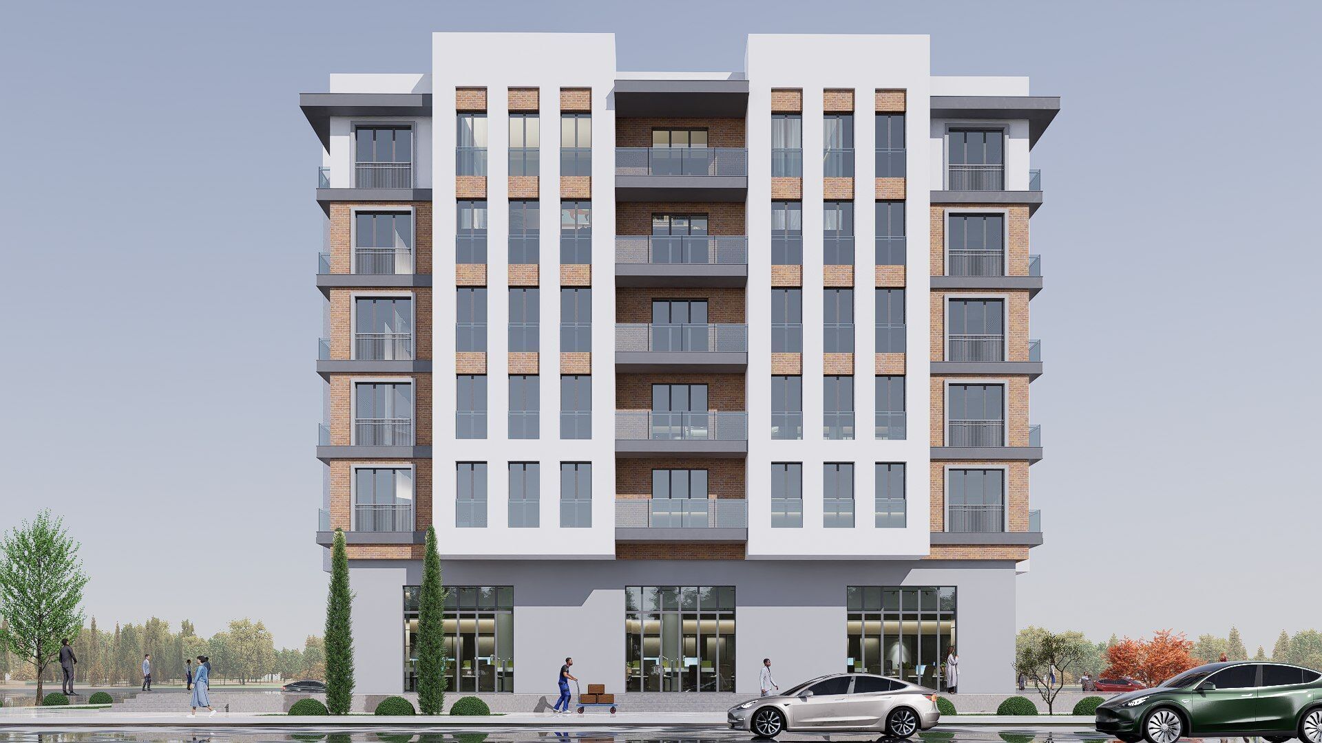 apartment building realistic Low-poly 3D model_2