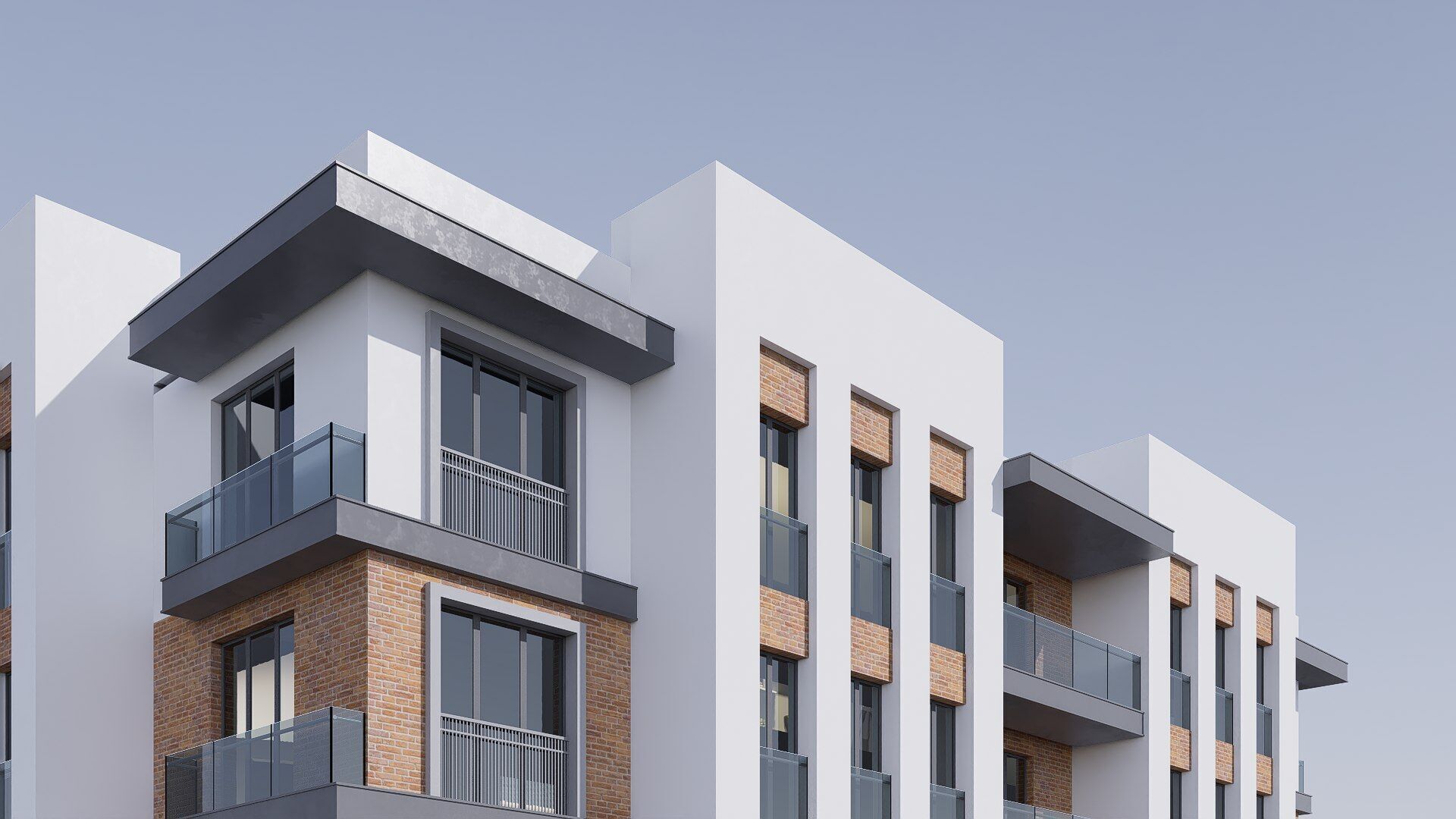 apartment building realistic Low-poly 3D model_5