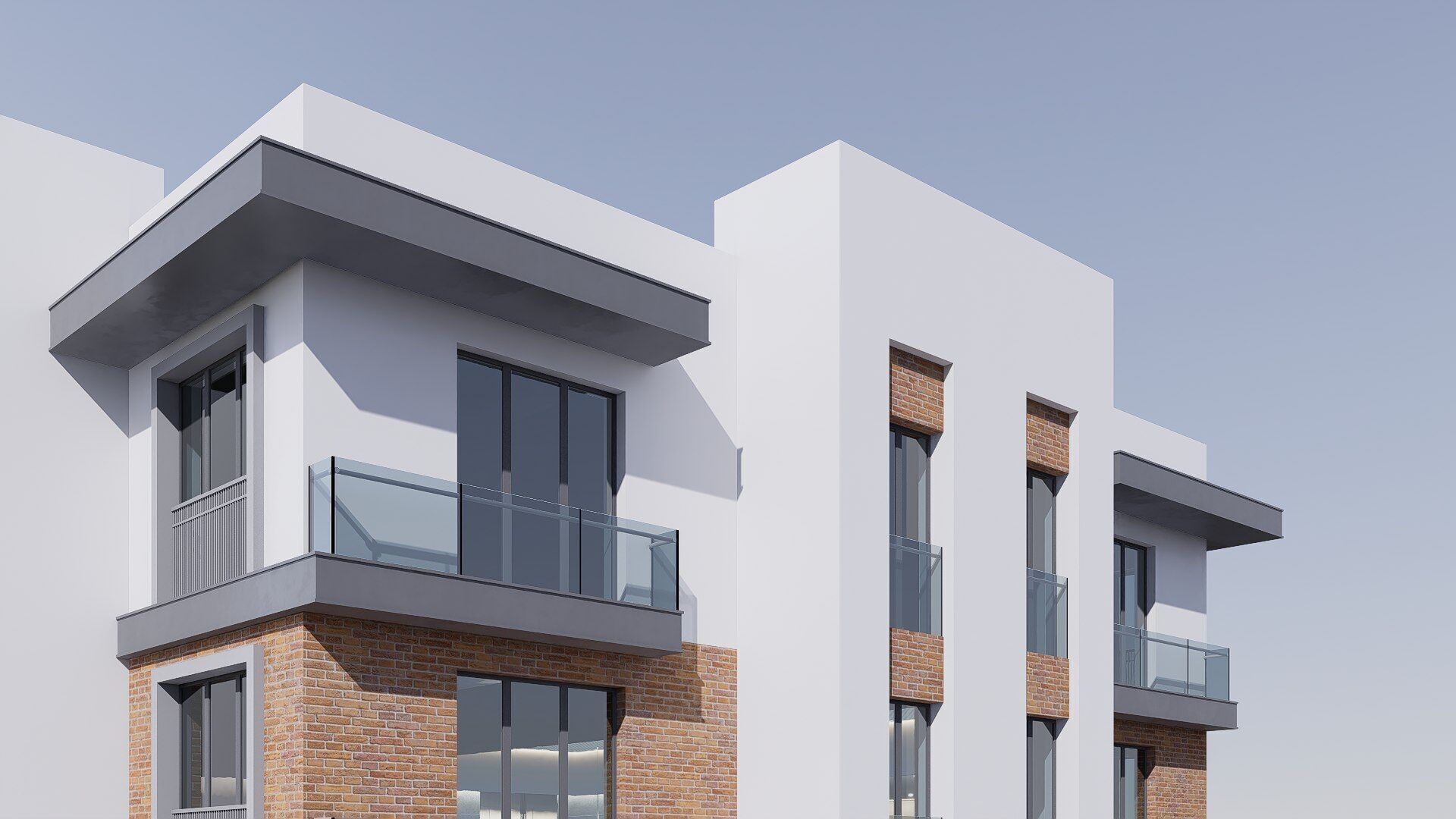 apartment building realistic Low-poly 3D model_6