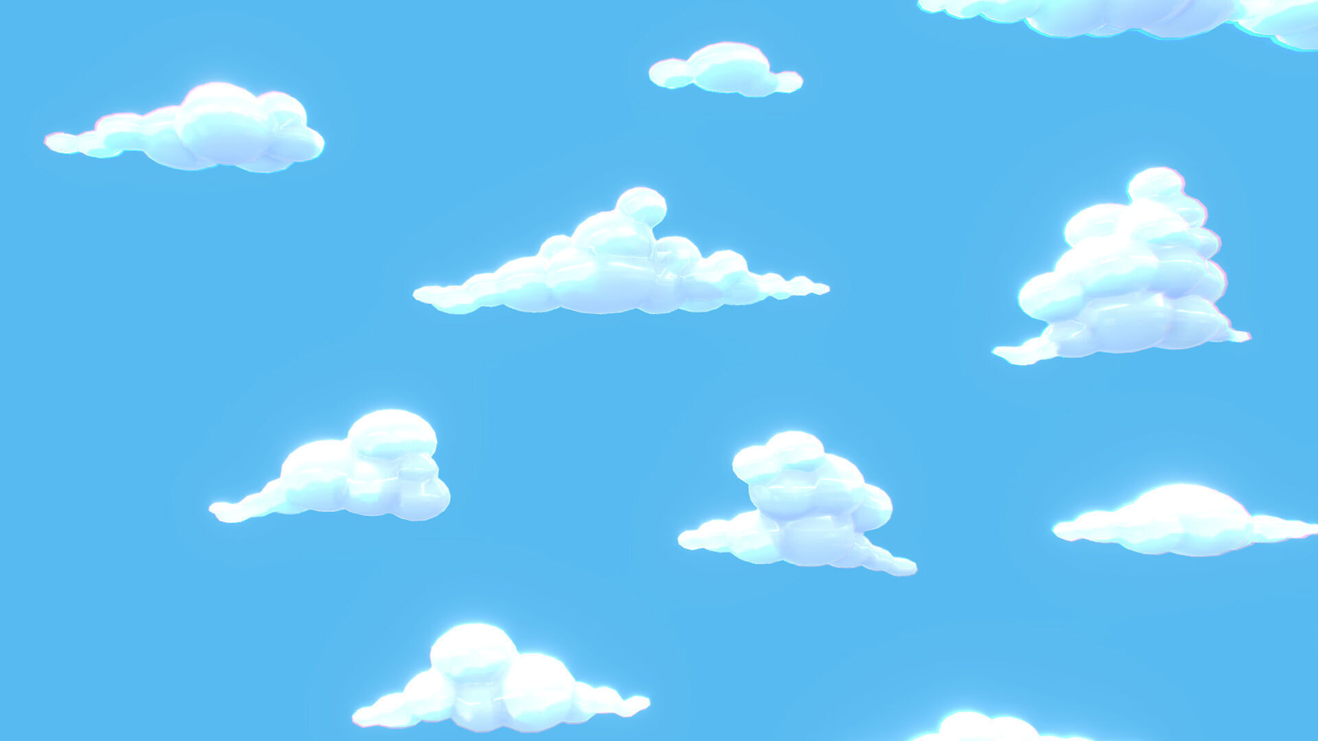 Stylized Clouds Pack - Vol 02 Low-poly 3D model_5