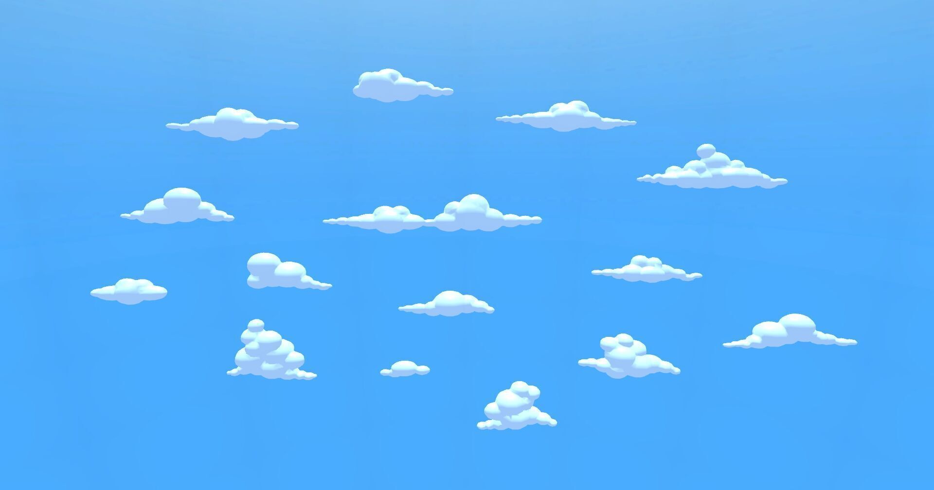 Stylized Clouds Pack - Vol 02 Low-poly 3D model_2